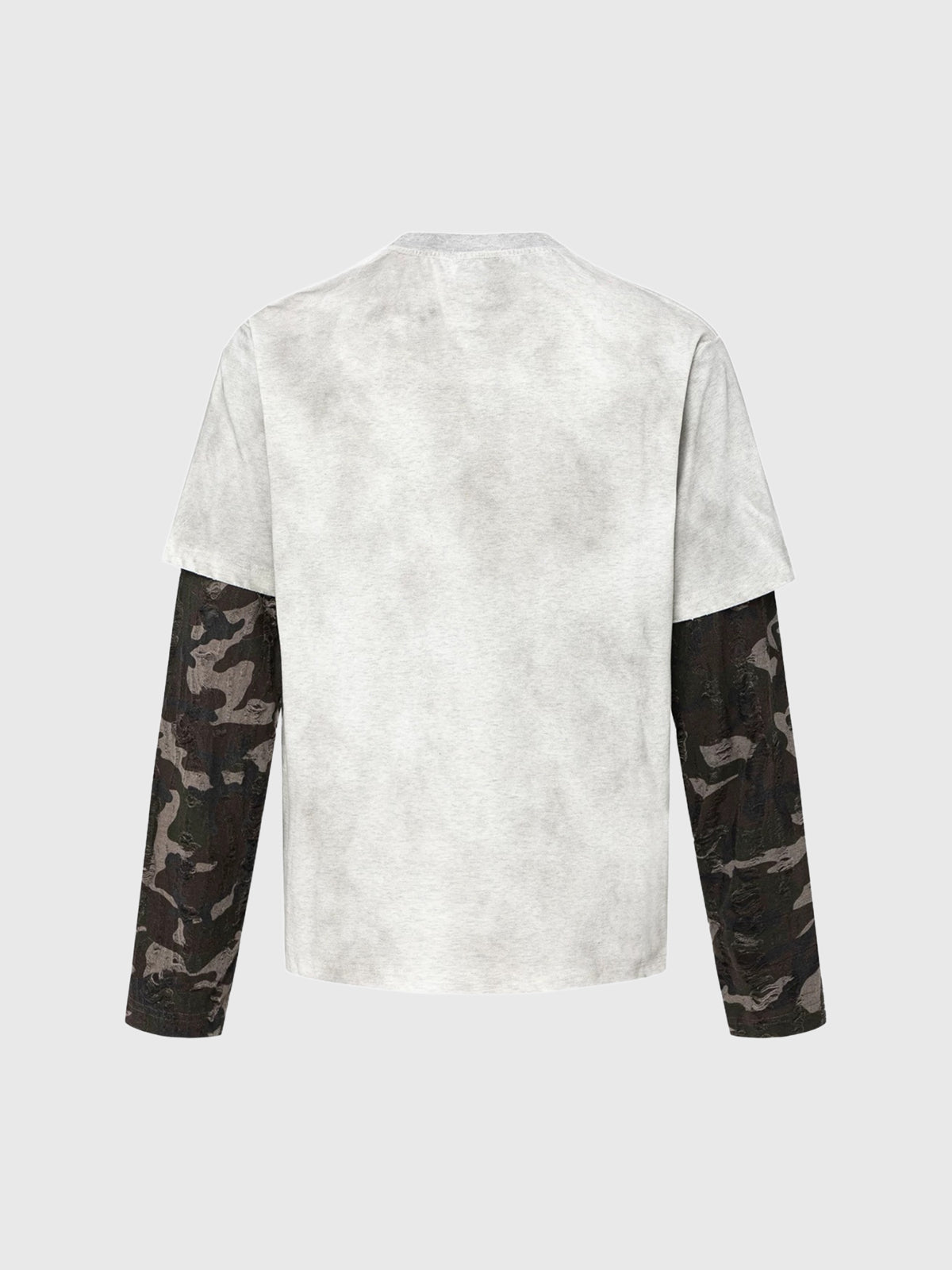 Co-ed Dorm Layered-Look Camouflage Number 72 Graphic Sweatshirt - White