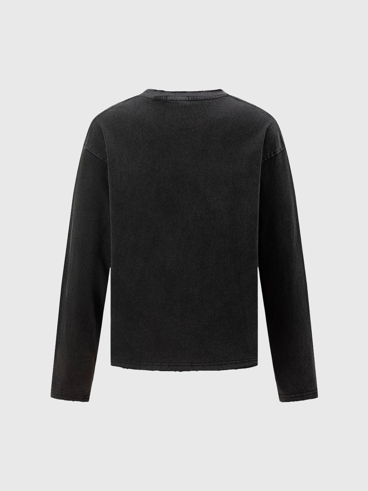 Co-ed Dorm Baggy Star Graphic Crewneck Sweatshirt - Black