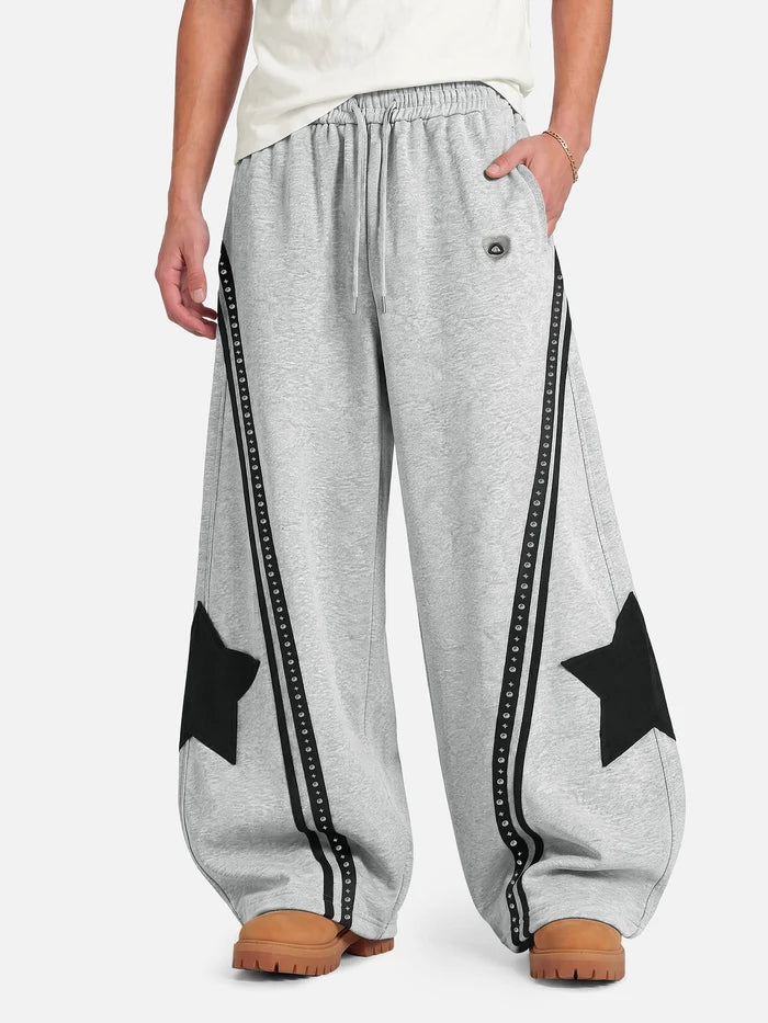 Weekday Outdoor Baggy Contrast Panel Track Maxi Pants - Grey