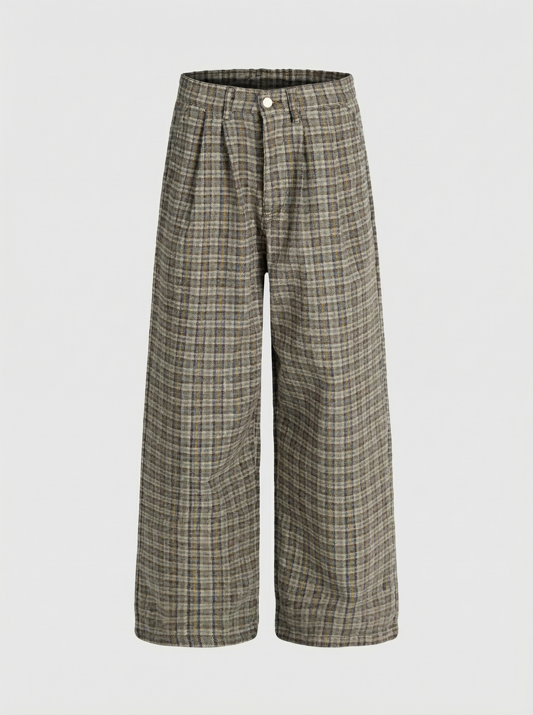 Late Reply Wide Pants – Brown Check