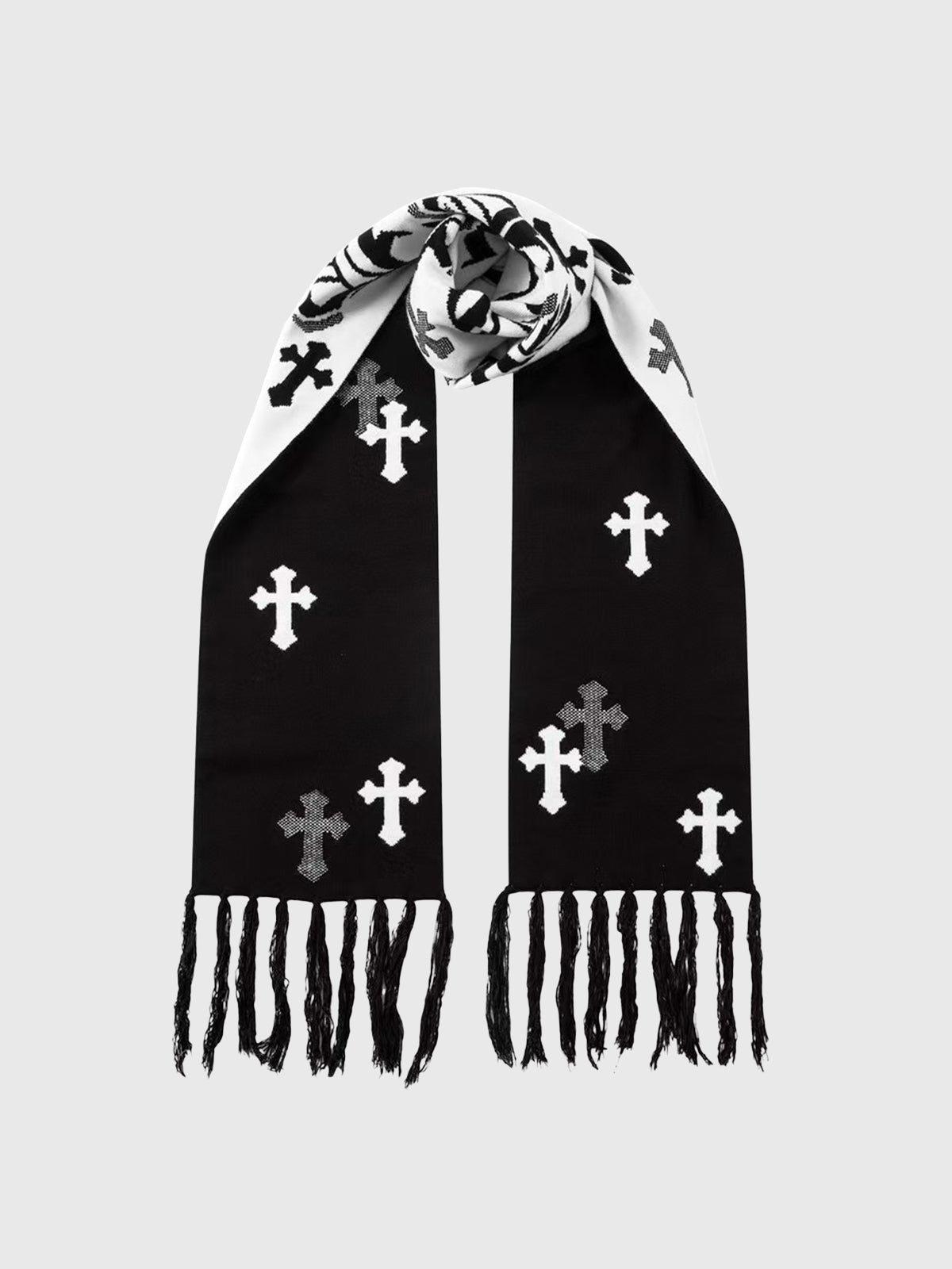 Reverse Code Scarf – Black White
