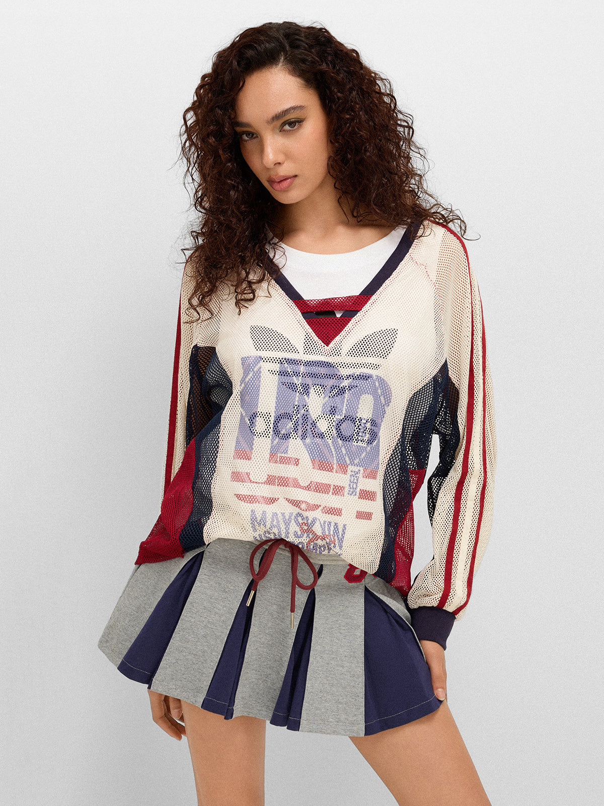 Layer Play Mesh Top – Cream Mix