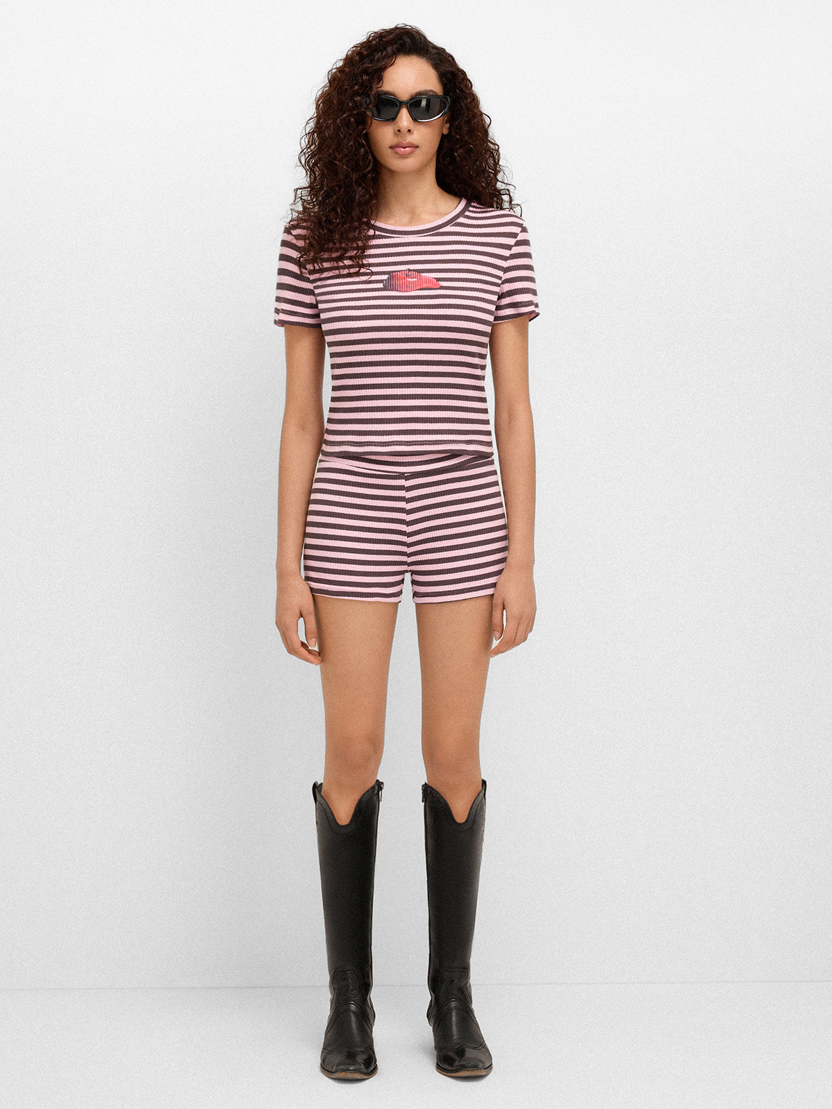 Wicked Apple Lounge Set Tee – Bubble Pink