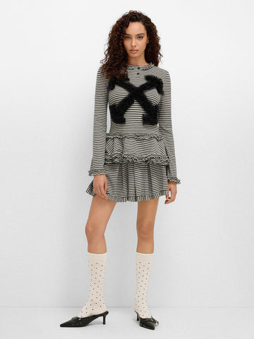 Grey Area Warning Set Skirt – Stripe Grey