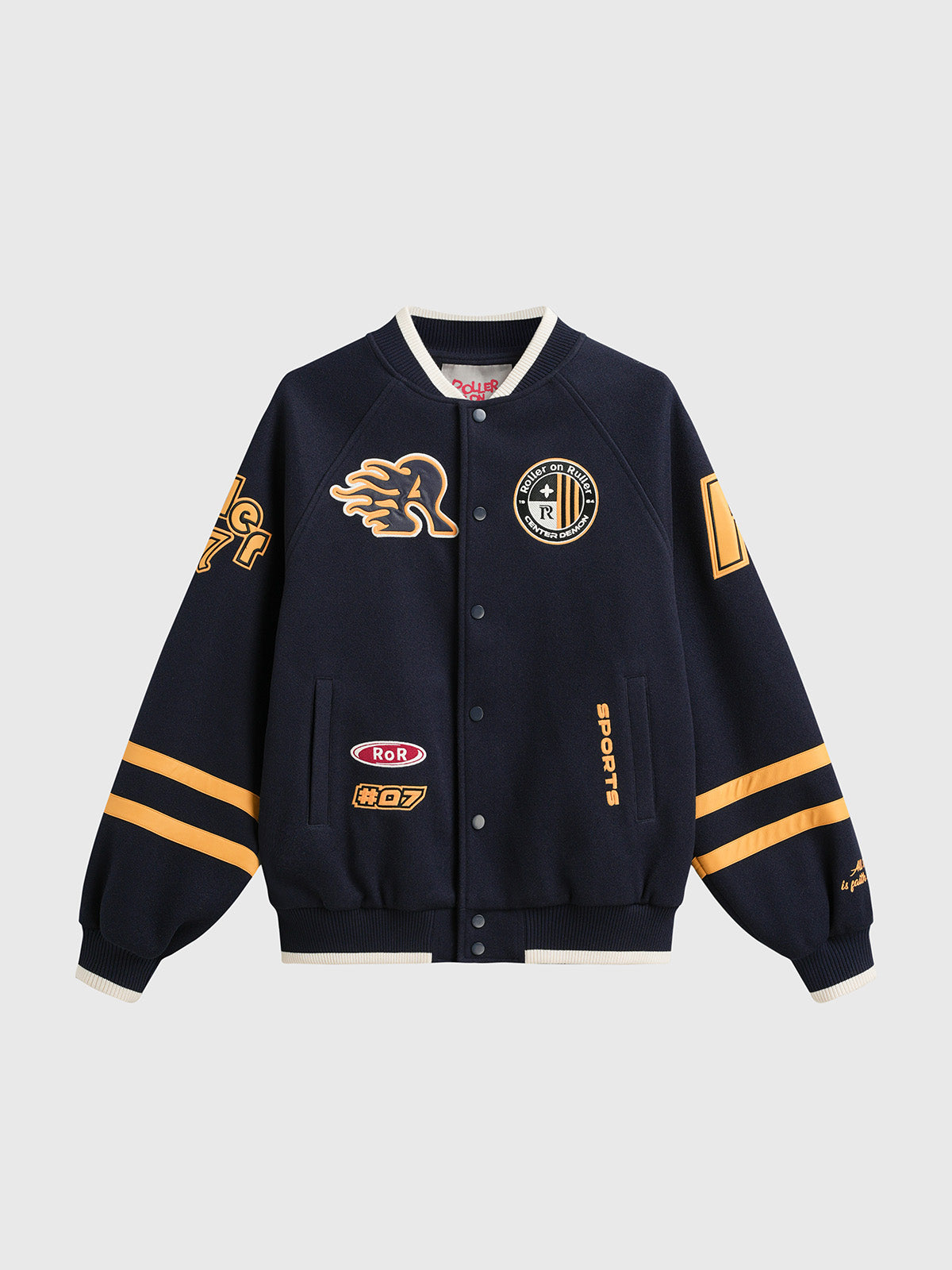RoR Draft Varsity Jacket - Navy Yellow