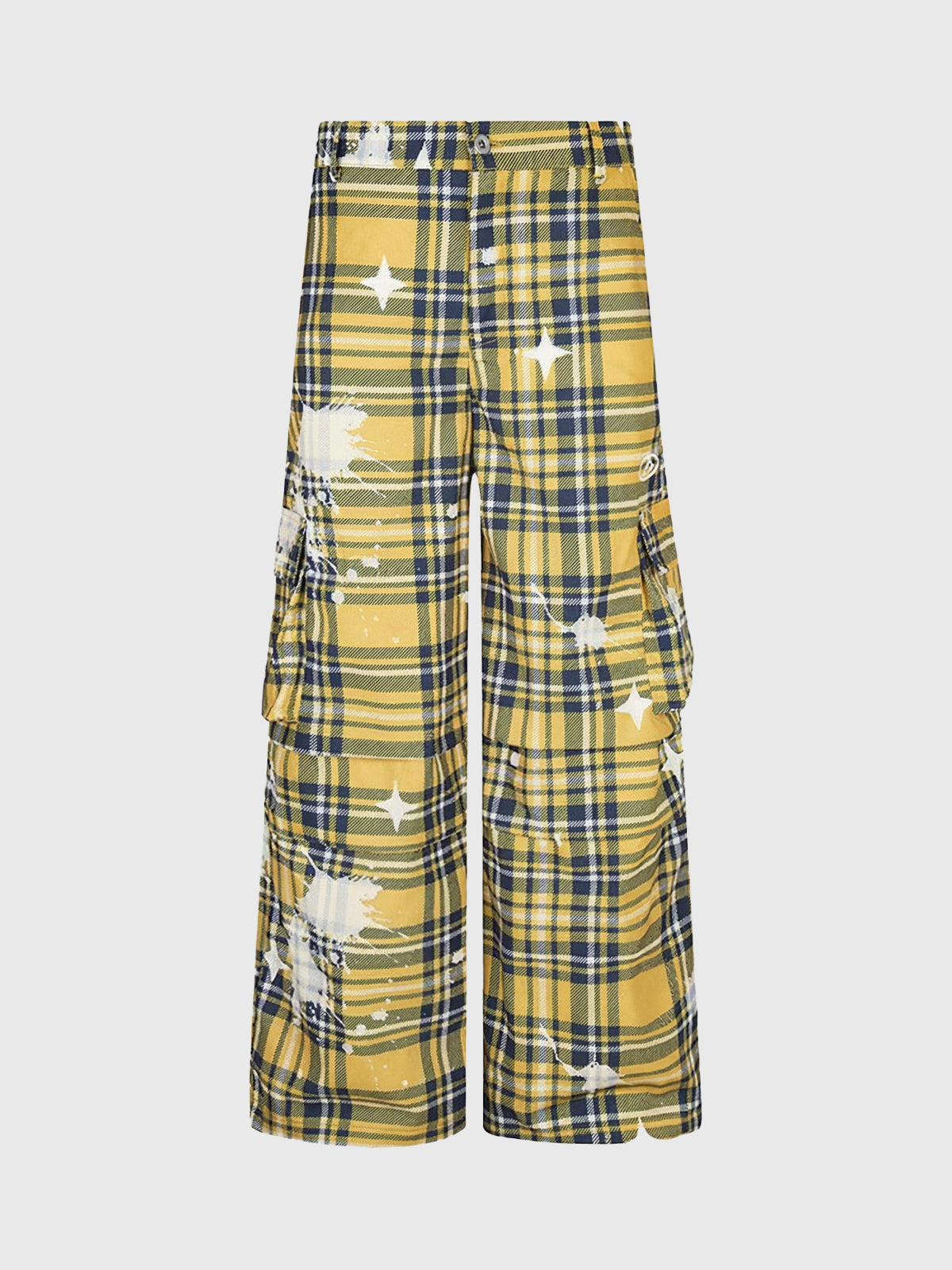 Schedule Overflow Washed Cargo Pants – Check Yellow