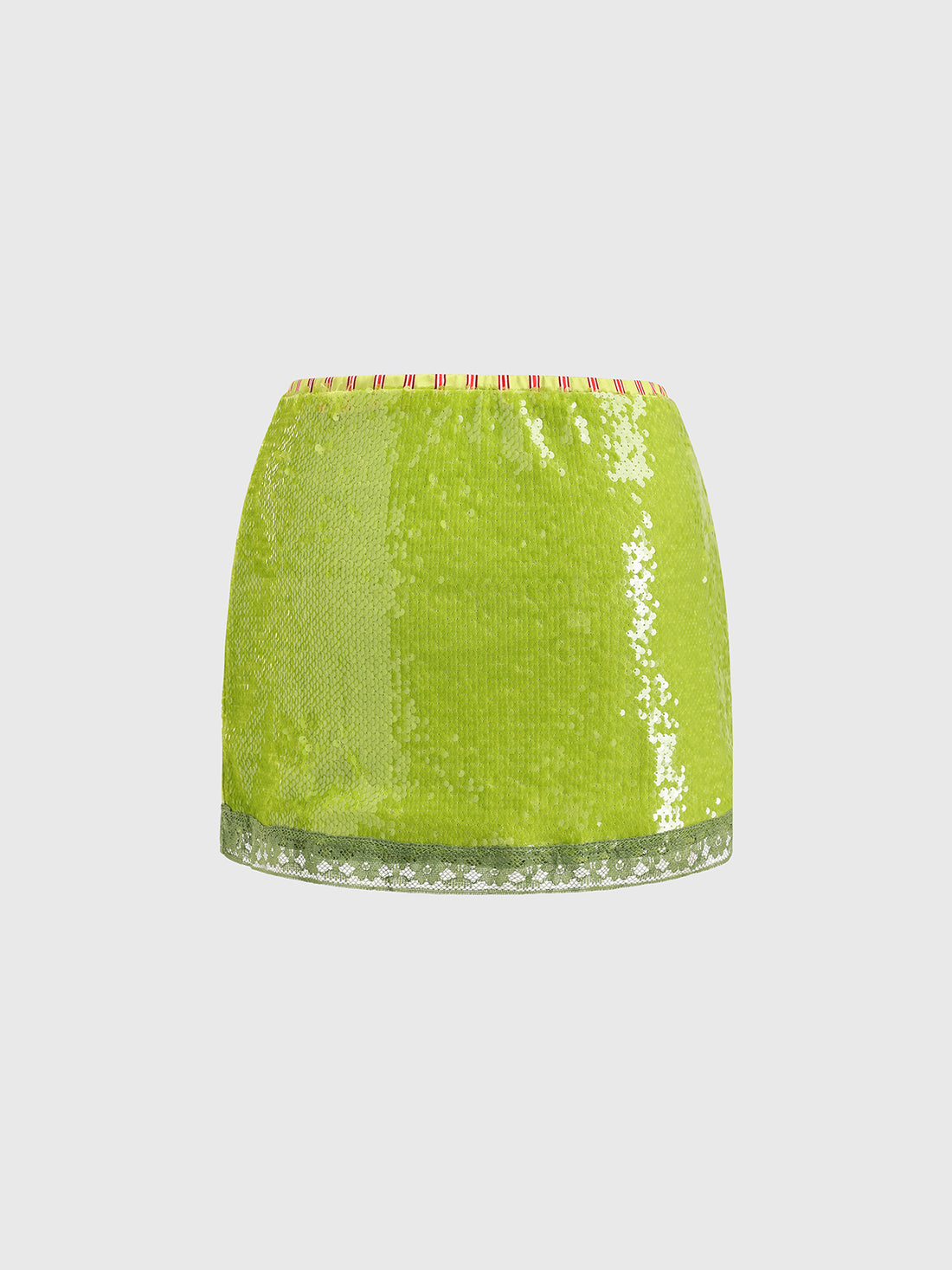 High Voltage Sequined Mini Skirt – Acid Green