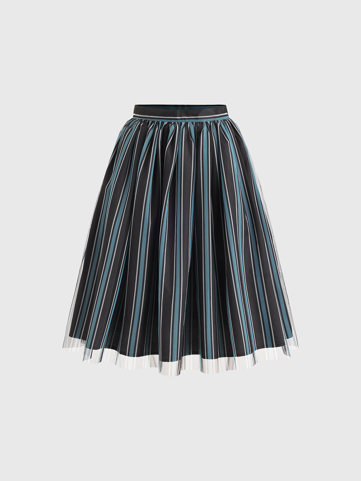 Tightrope Mesh Swing Skirt – Mocha Stripe