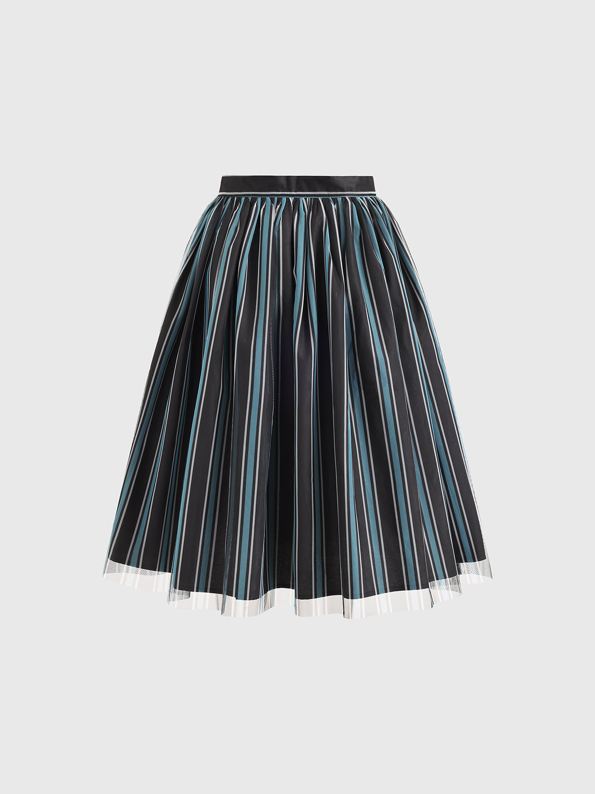 Tightrope Mesh Swing Skirt – Mocha Stripe
