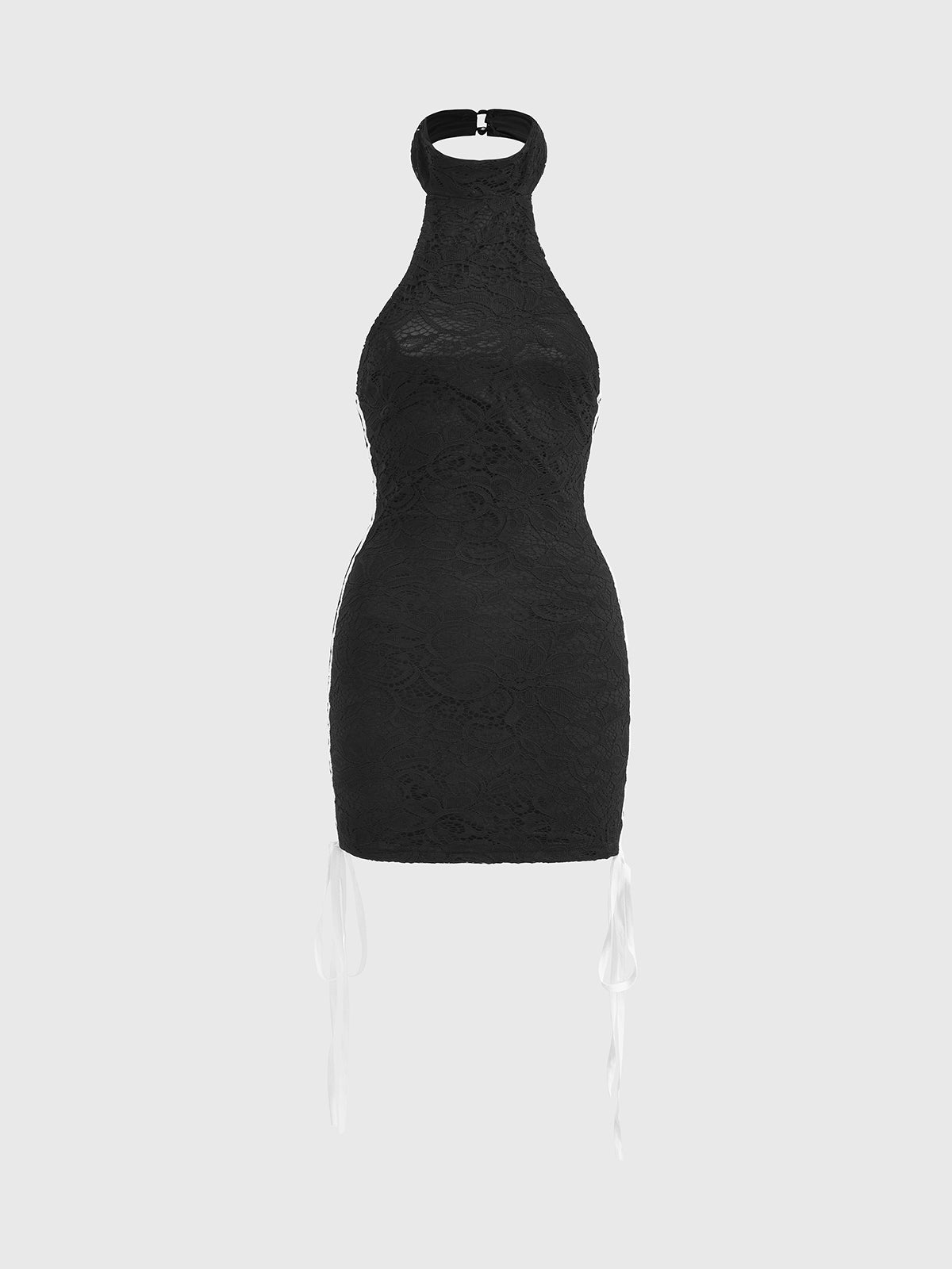 Held Breath Lace Halter Top – Black