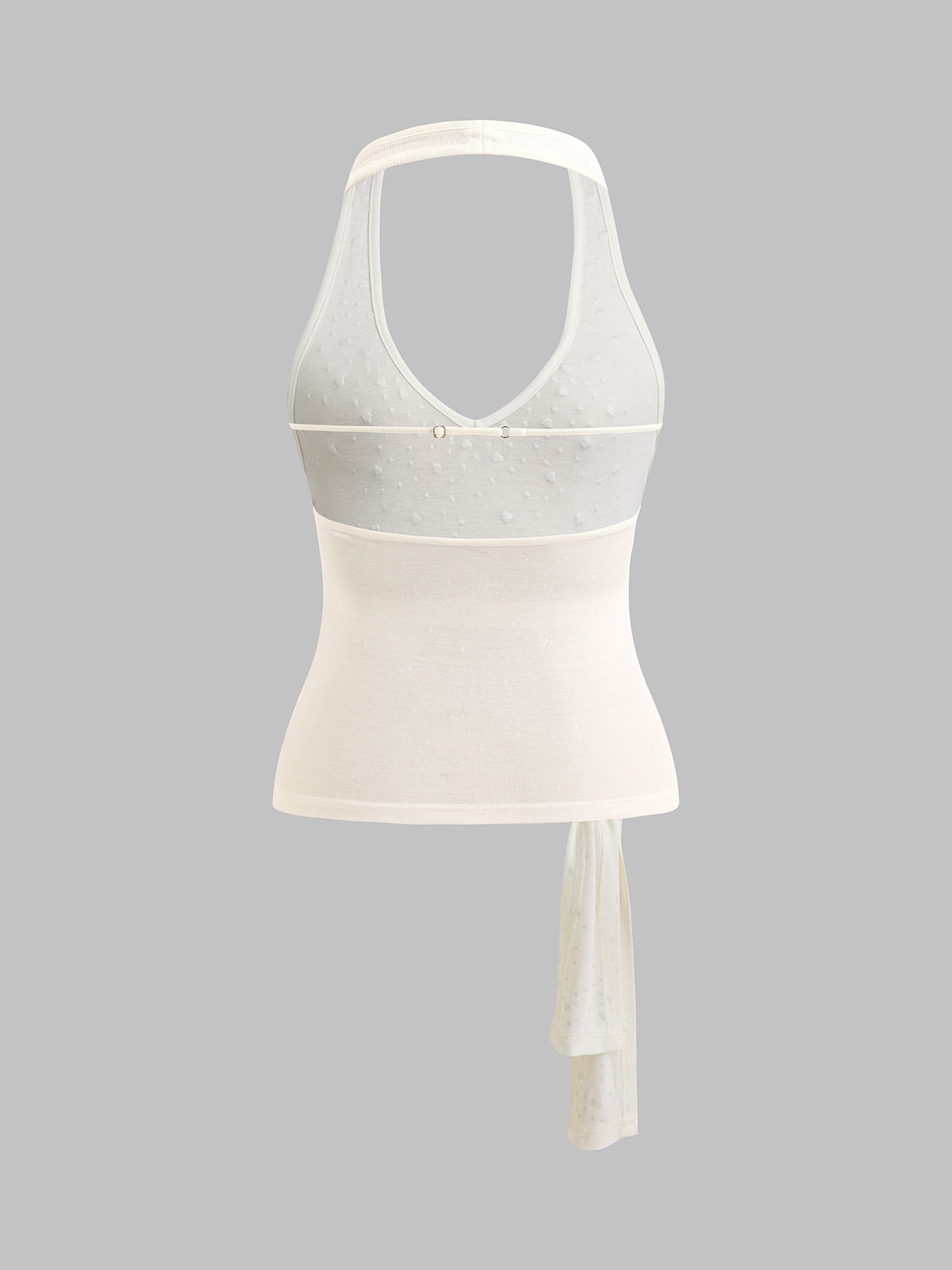Neckline Tension Halter Tank – Rainbow White
