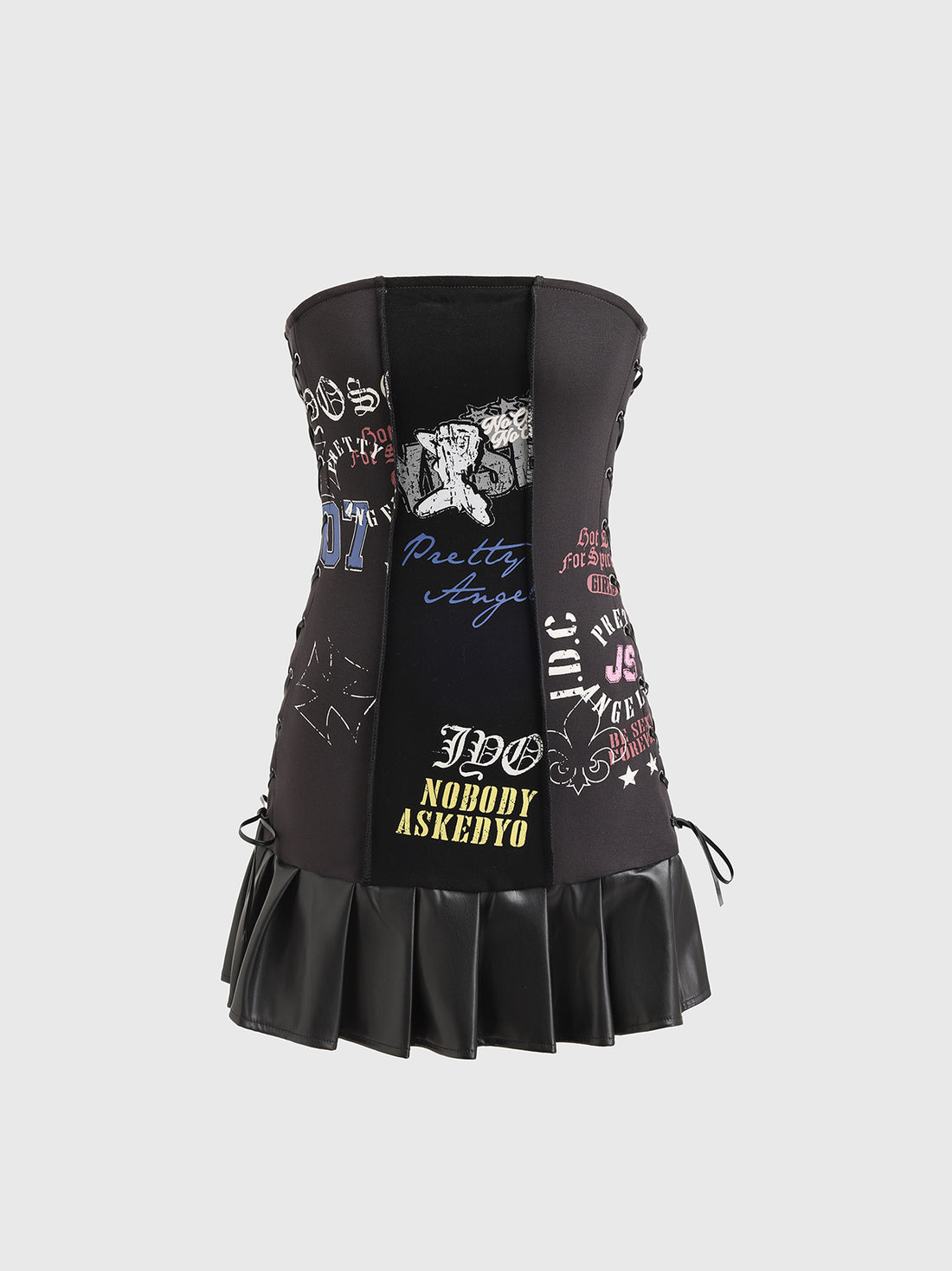 Closed Room Body Pleated Leather Dress – Ink Black