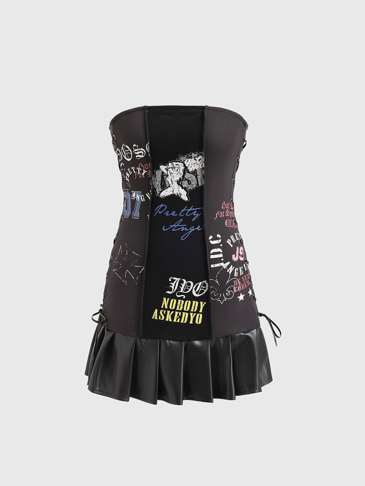 Closed Room Body Pleated Leather Dress – Ink Black