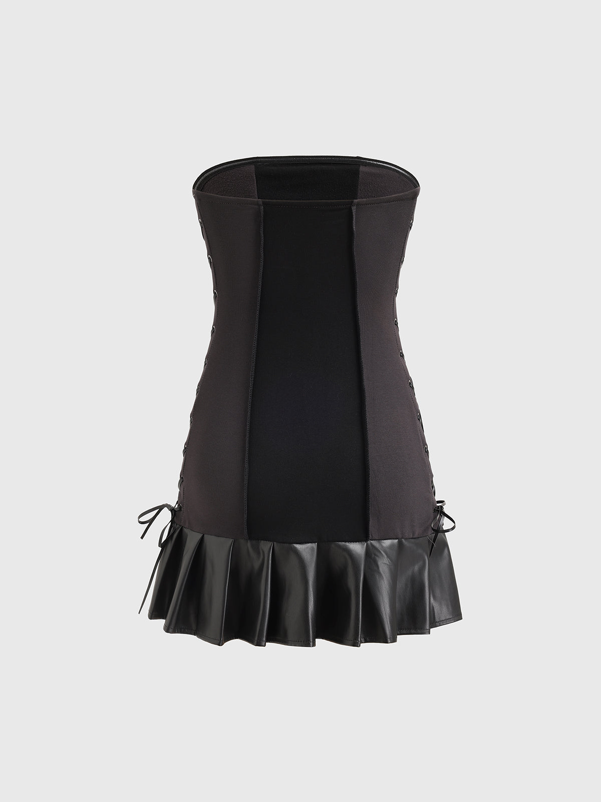 Closed Room Body Pleated Leather Dress – Ink Black