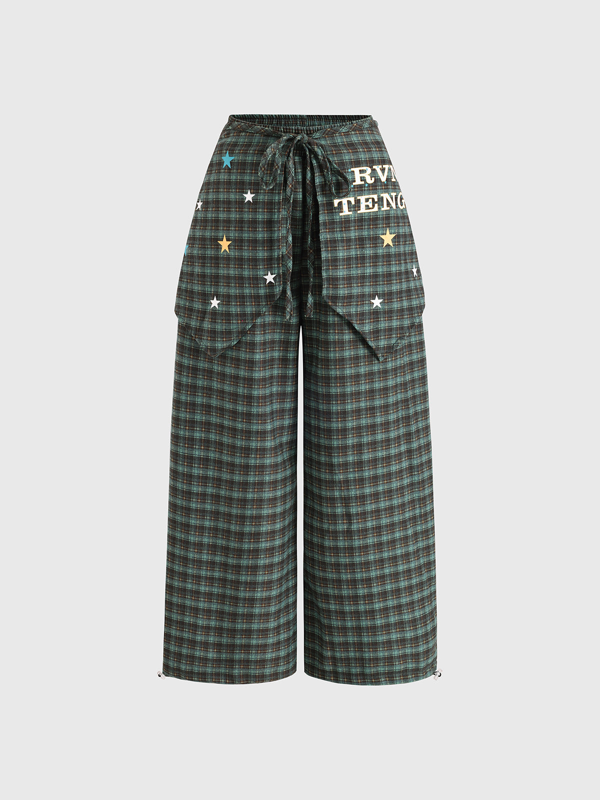 Double Vision Check Cut Pants – Forest Green