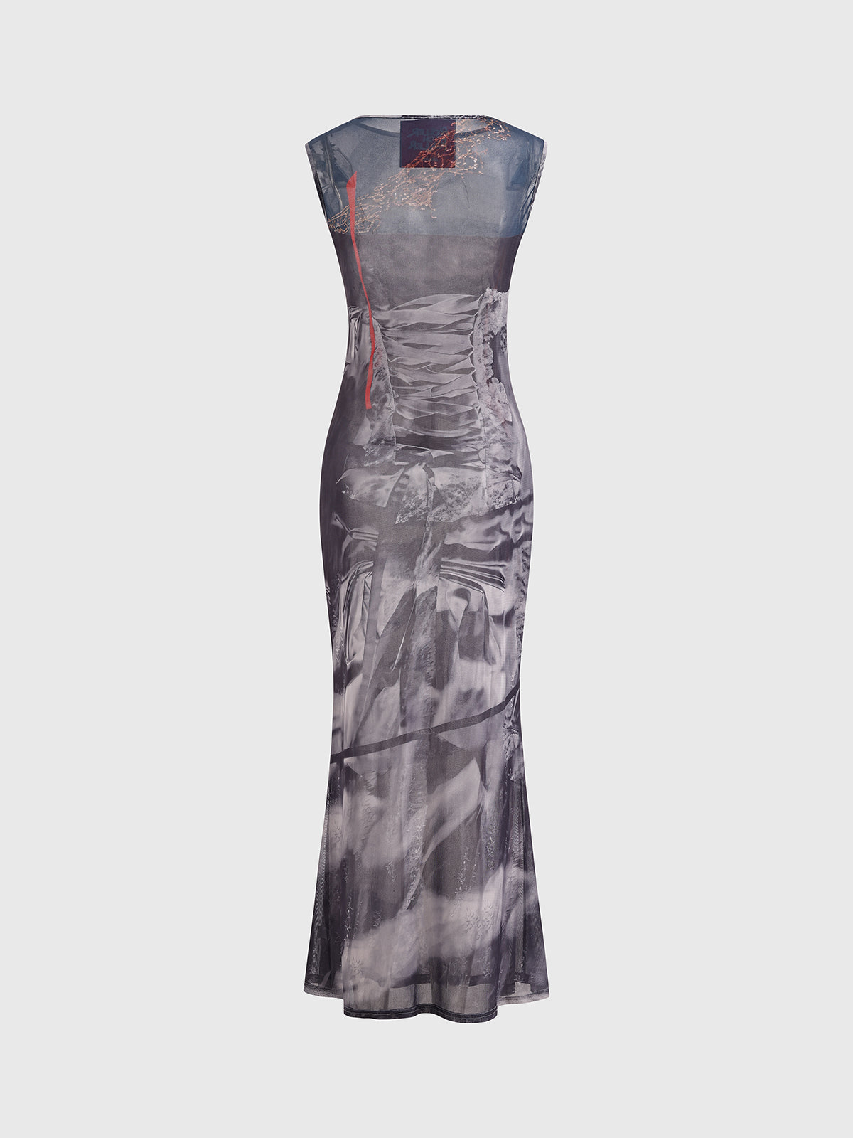 Transparent Rules Mesh Maxi Dress – Smoke Grey