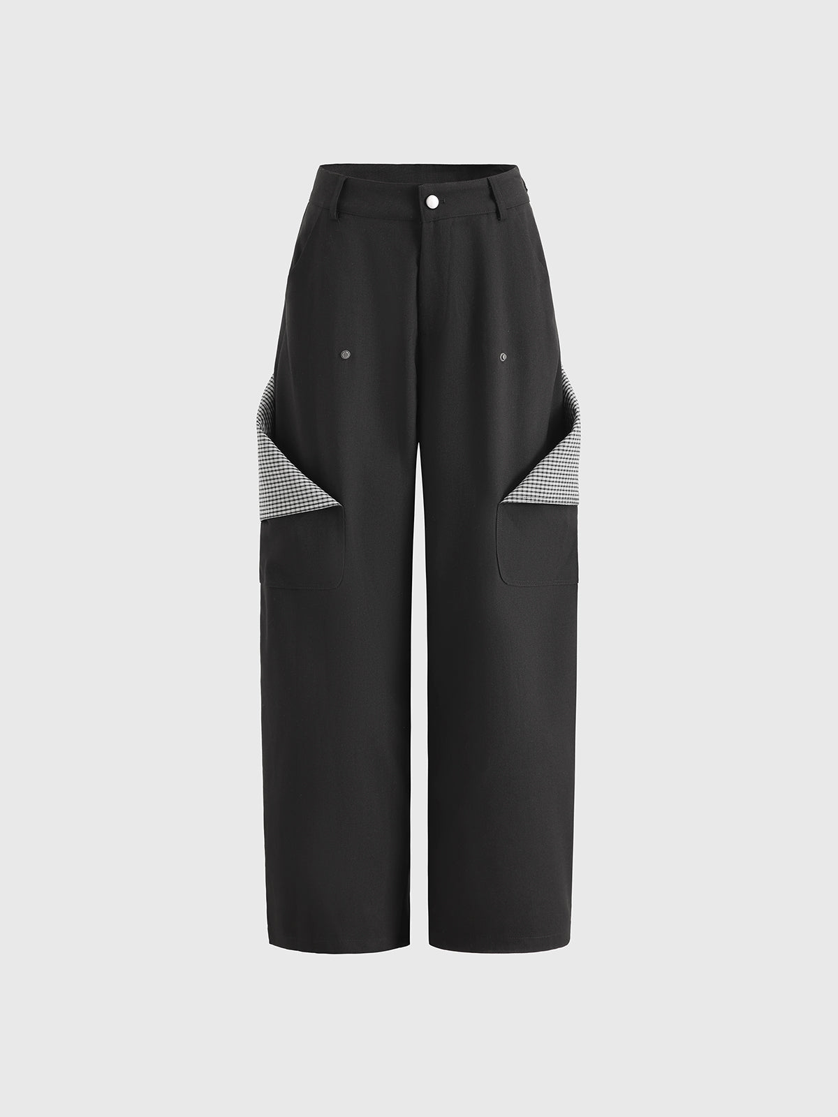 Clean Cut Check Cargo Pants – Jet Black