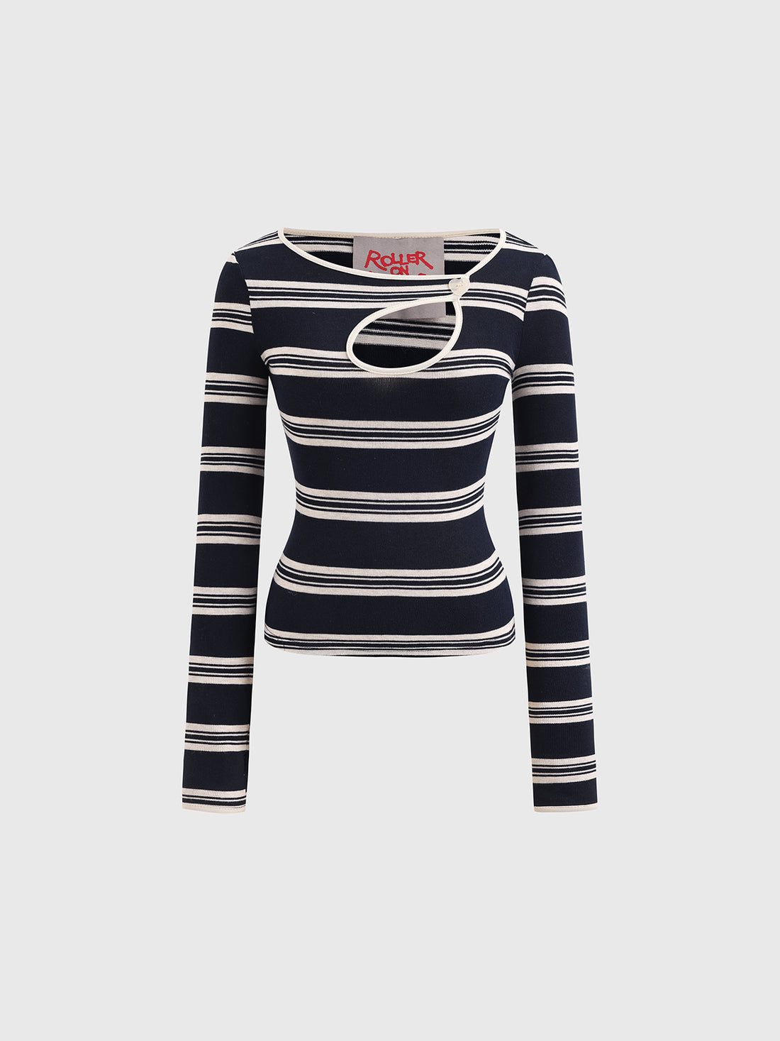 Close Call Stripe Sleeve Top – Night Grey
