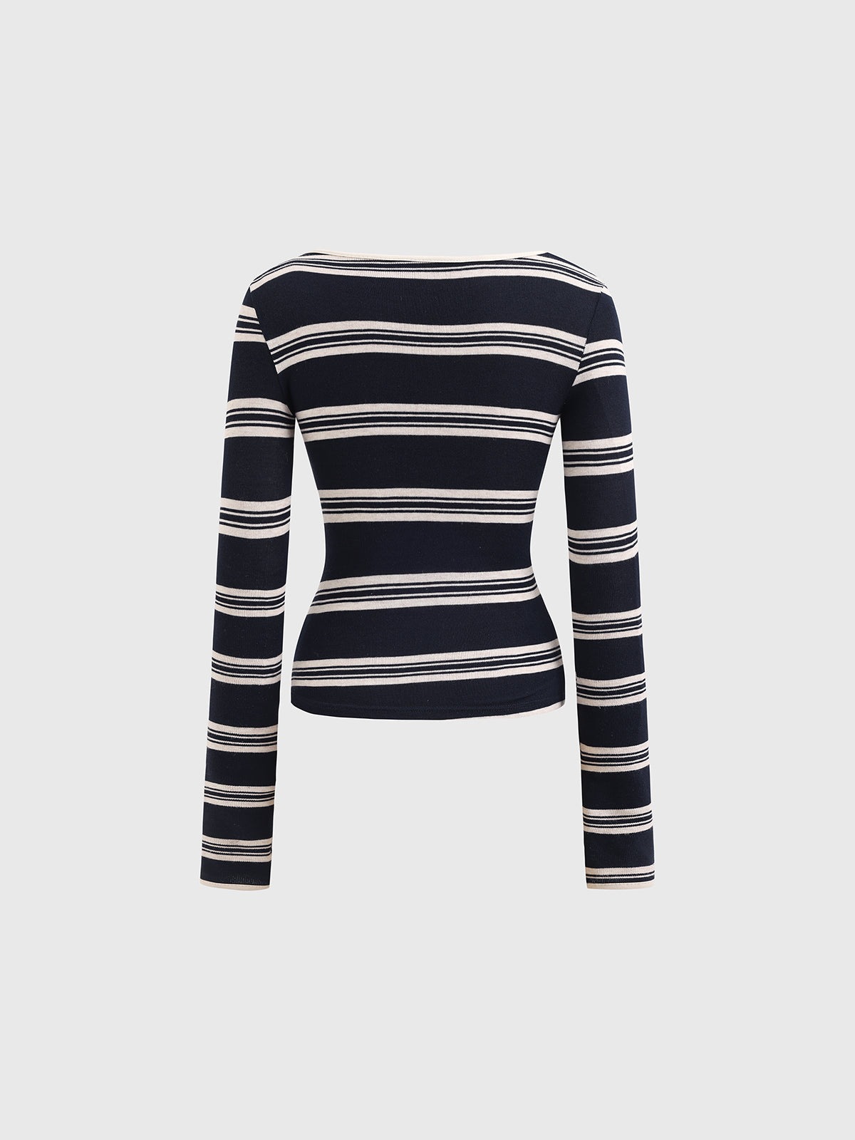Close Call Stripe Sleeve Top – Night Grey