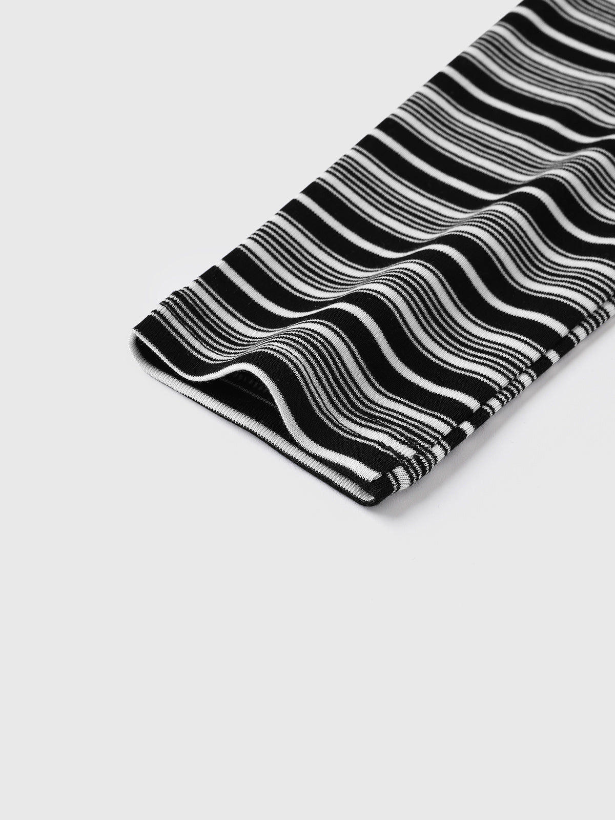 Side Control Stripe Sleeve Top – Charcoal Grey