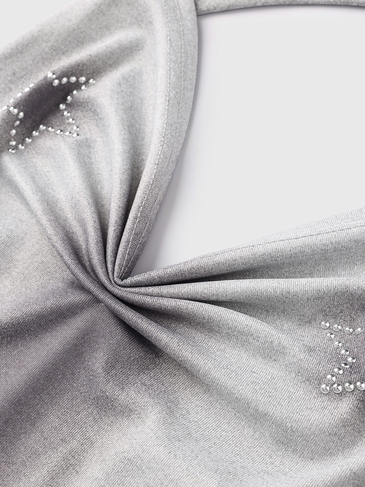 Crystal Tension Halter Bodysuit – Silver Grey
