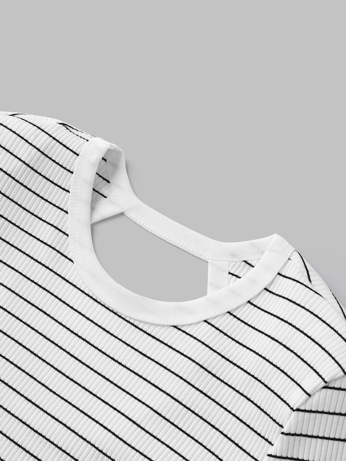Segment Play Stripe Sleeve Top – Cream Ink