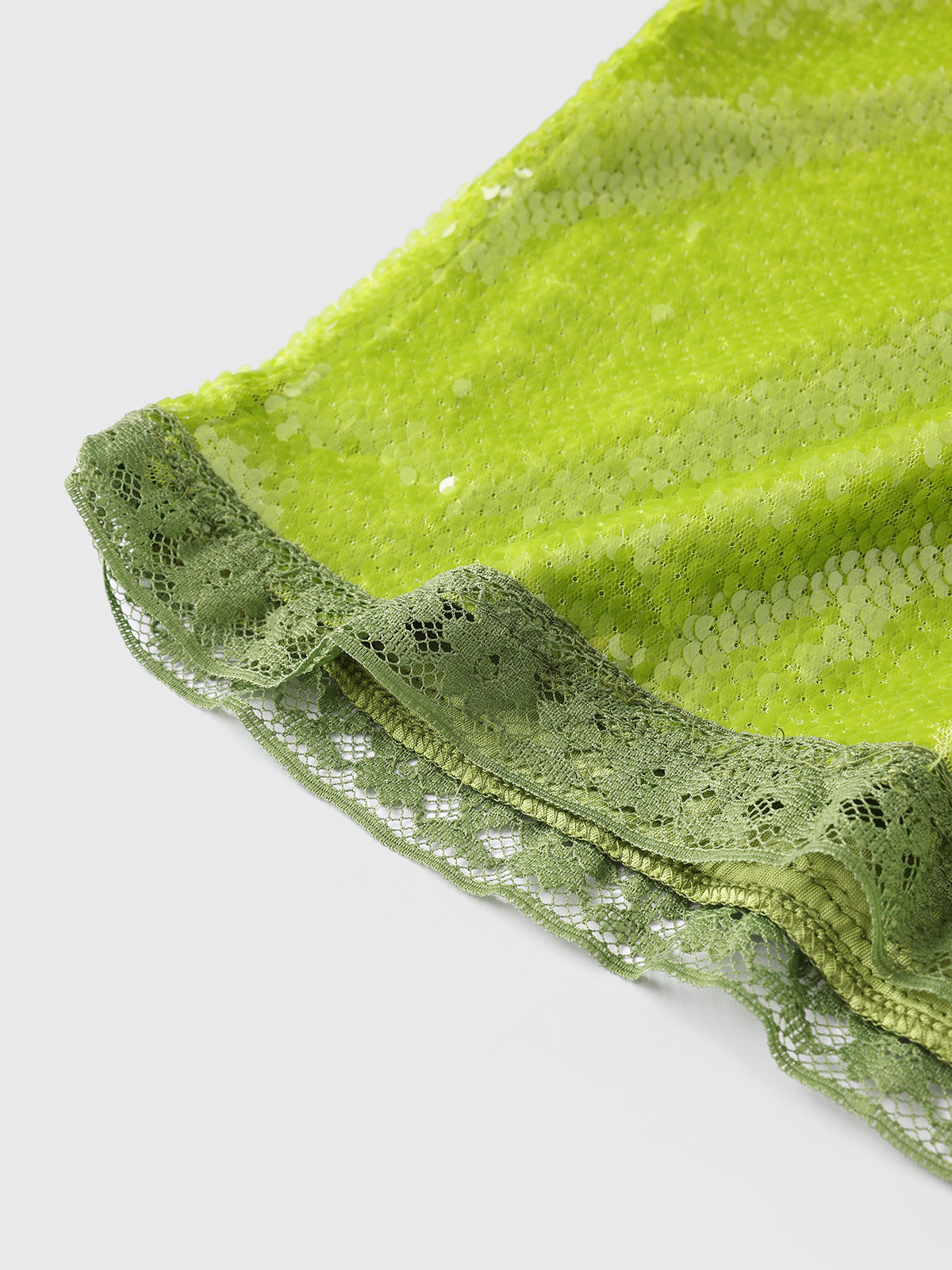 High Voltage Sequined Mini Skirt – Acid Green
