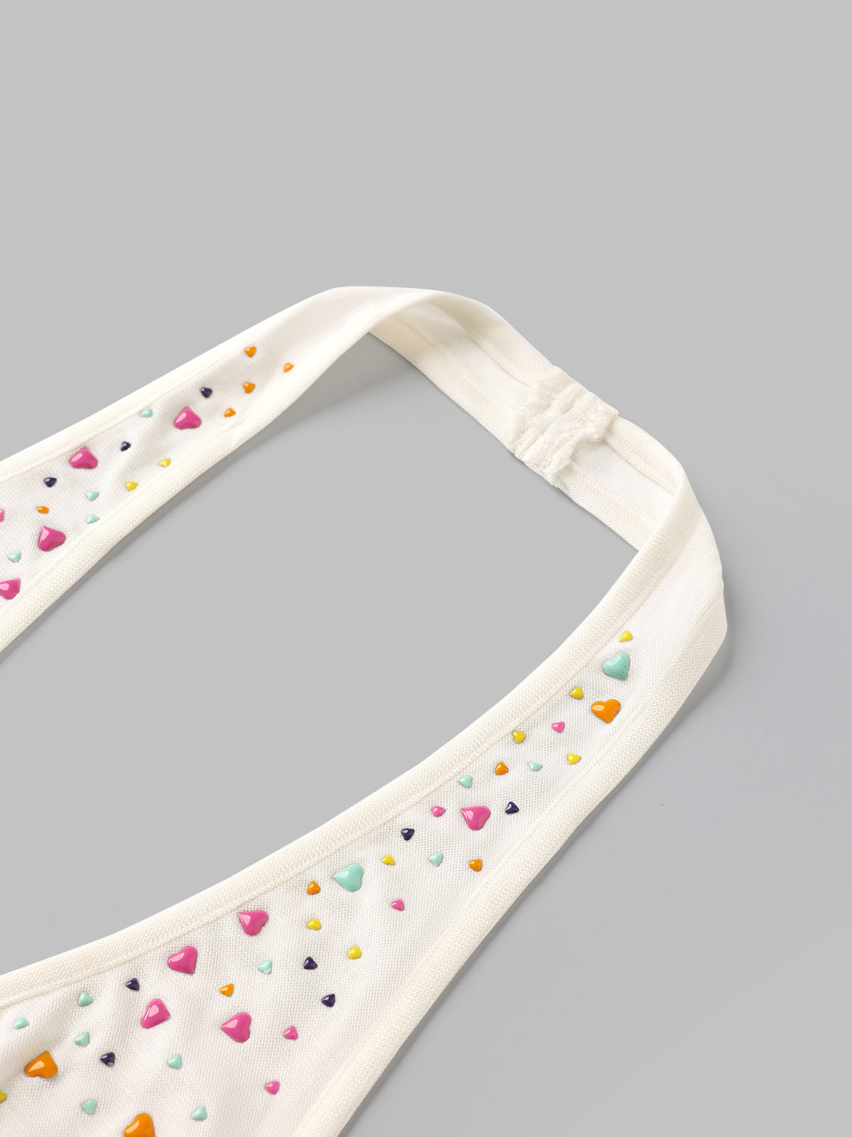 Neckline Tension Halter Tank – Rainbow White