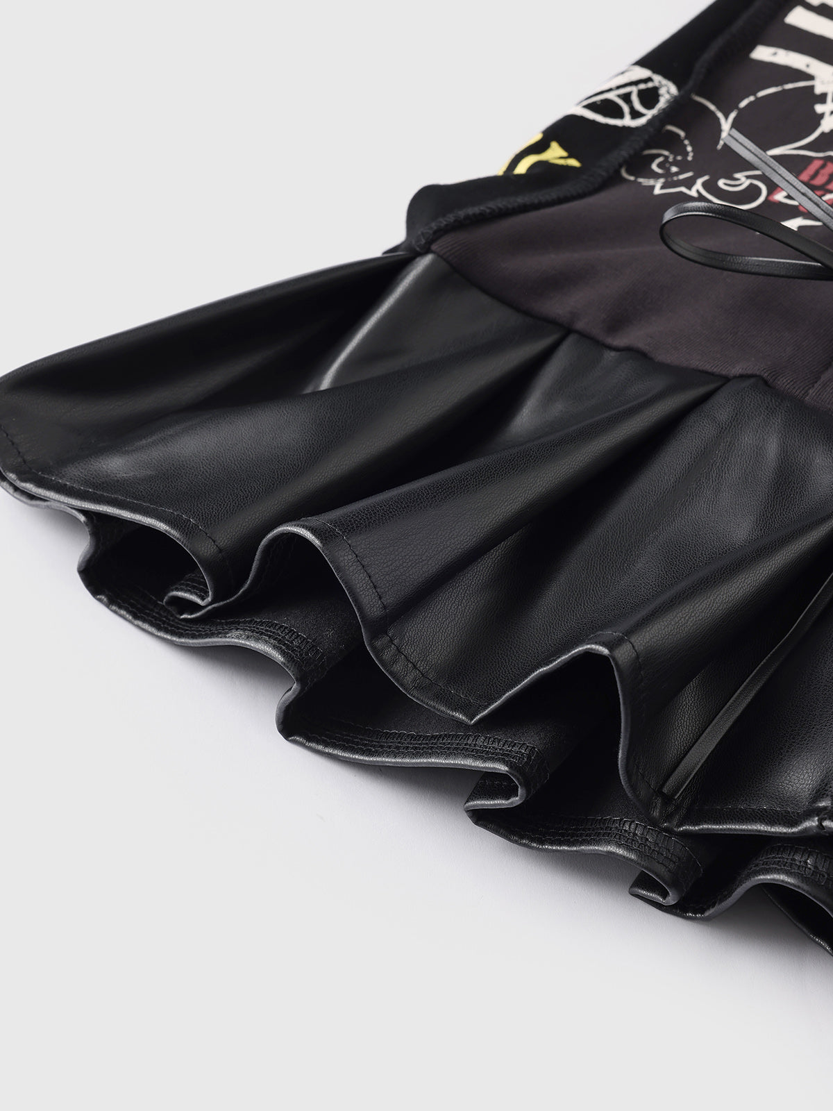 Closed Room Body Pleated Leather Dress – Ink Black