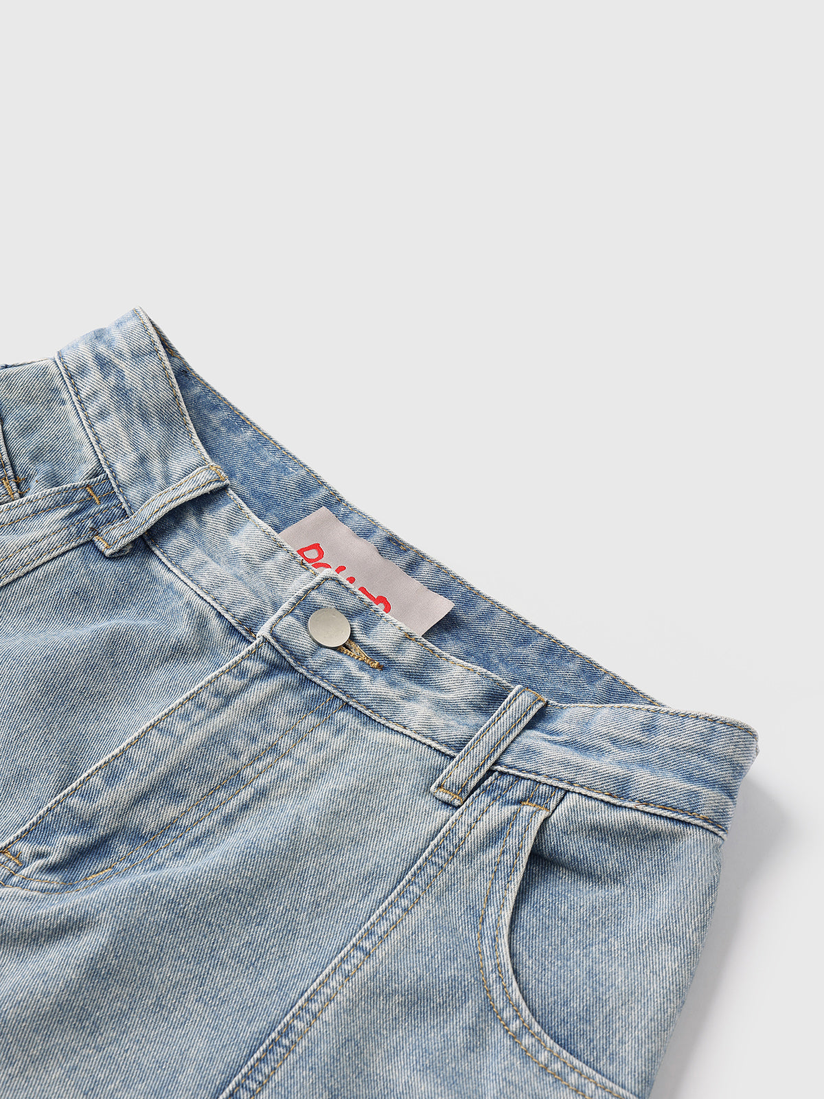 Bent Line Denim Pants – Pale Blue