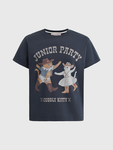 Dorm Crest Graphic Tee - Navy Blue