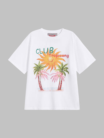 Sketchbook Flower Tee - Chalk White