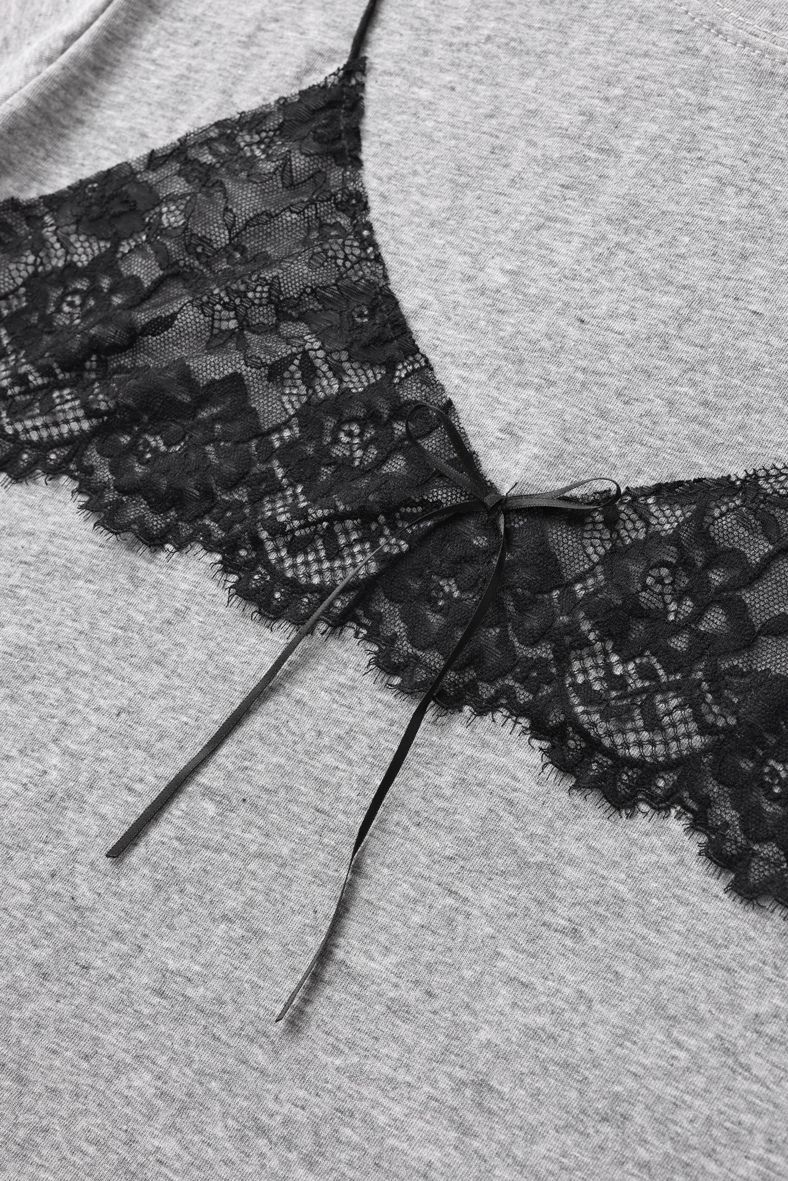Brick Lane Layered-look Lace Cami T-Shirt - Grey