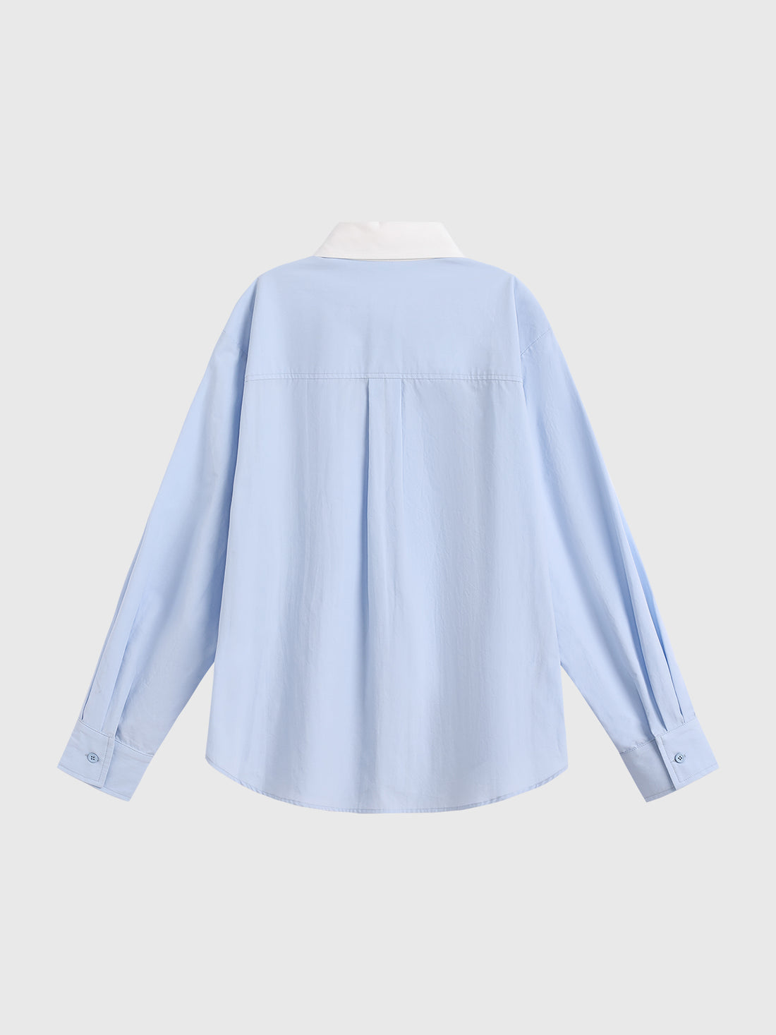 Dolled Office Baggy Stripe Contrast Collar Shirt - Blue/White