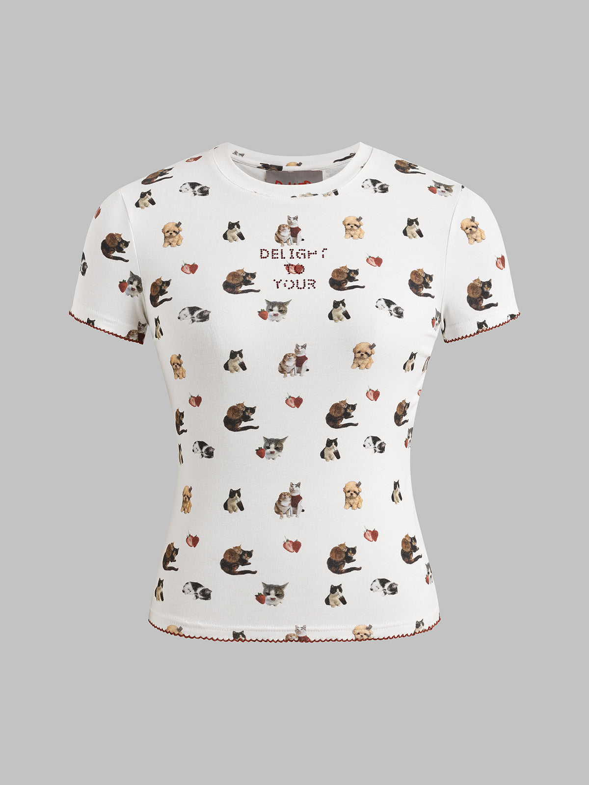 Brick Lane Skimming Retro Floral All-over Print Tee - Cream