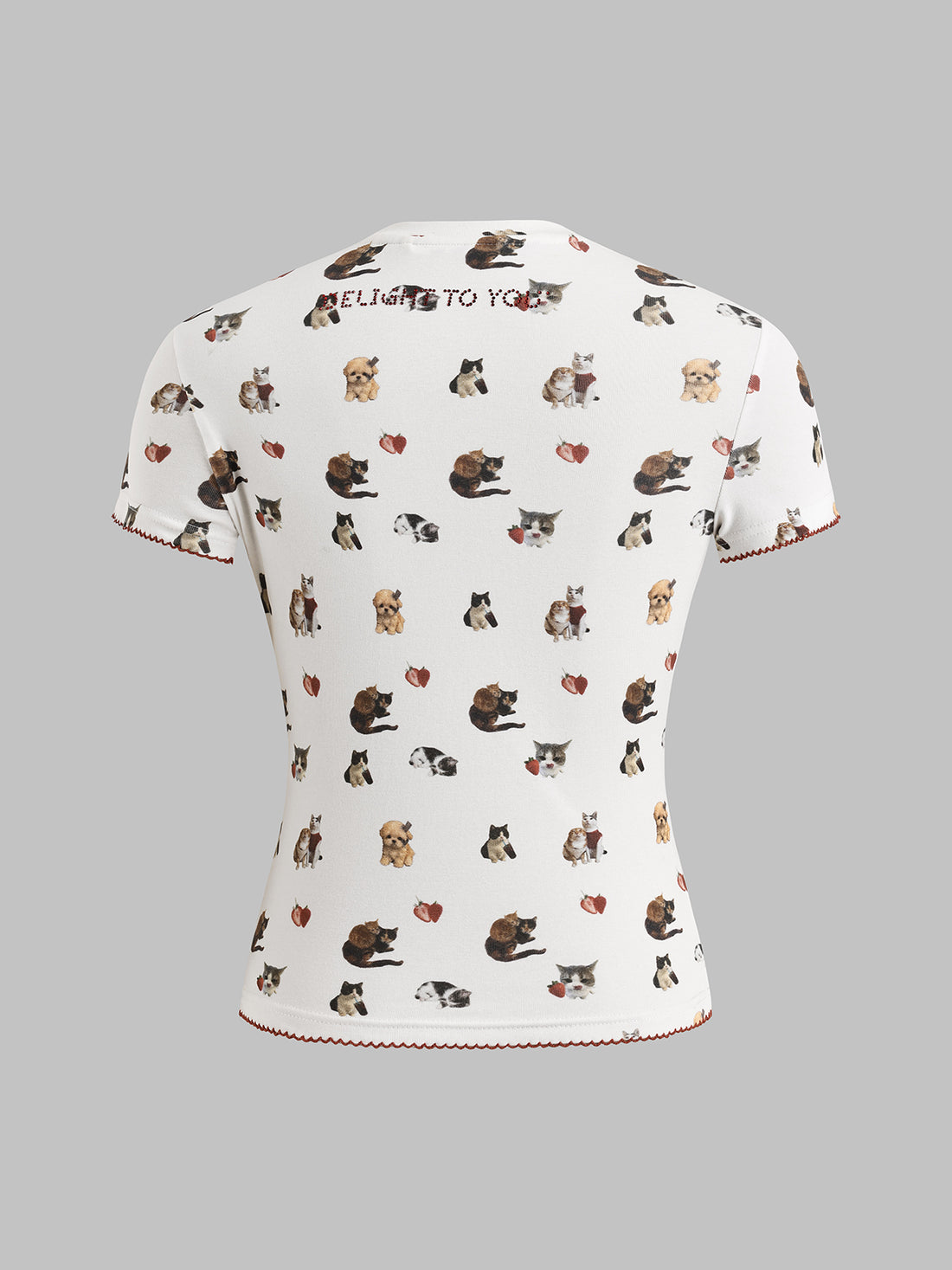 Brick Lane Skimming Retro Floral All-over Print Tee - Cream