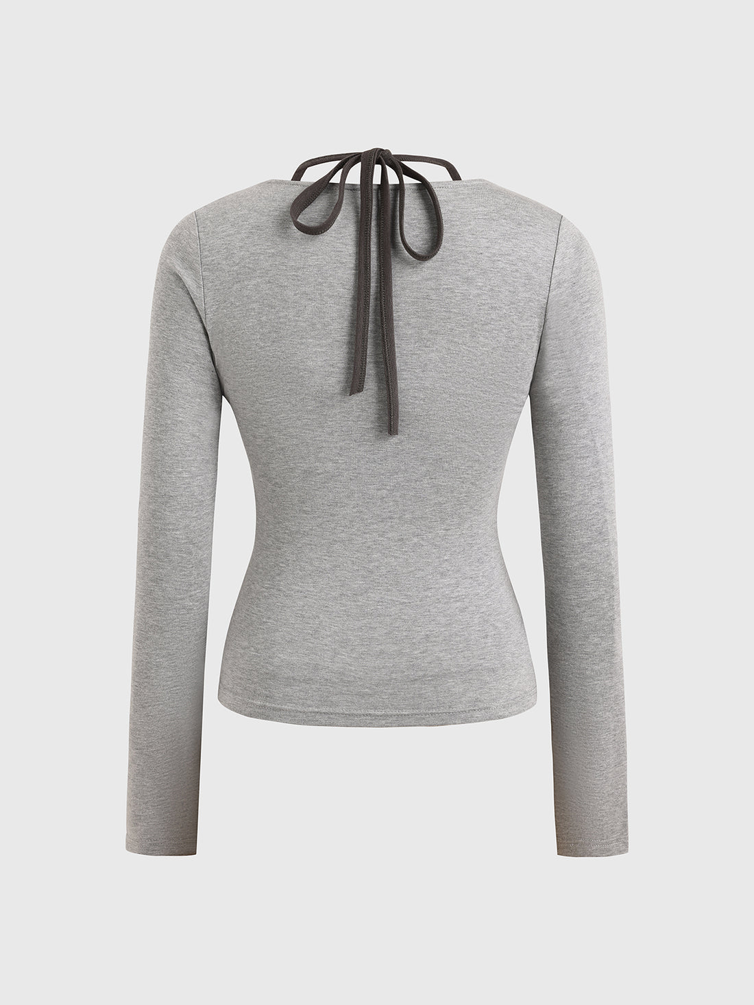 Dolled Office Skimming Stripe Contrast Trim Top - Grey