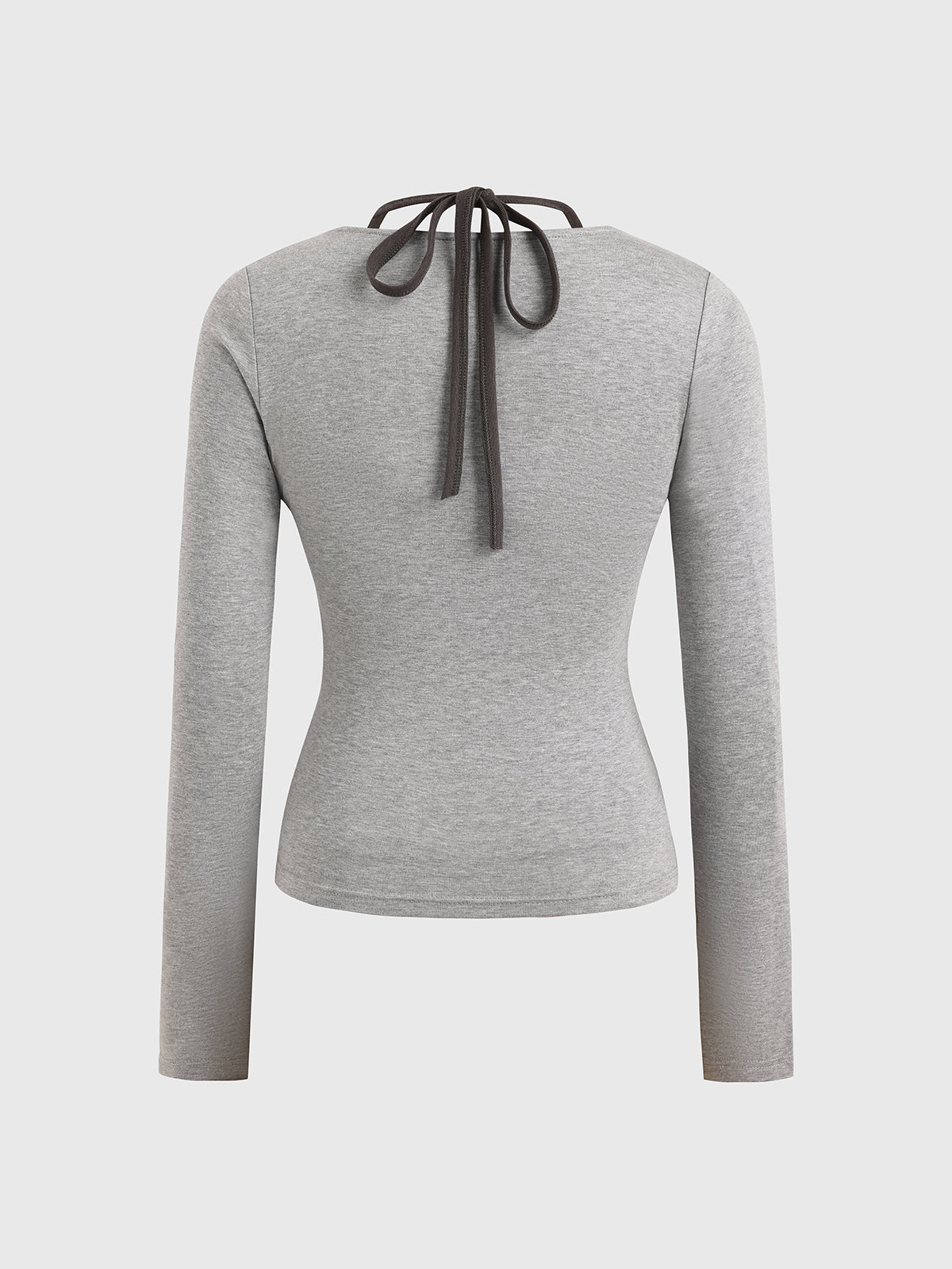 Dolled Office Skimming Stripe Contrast Trim Top - Grey
