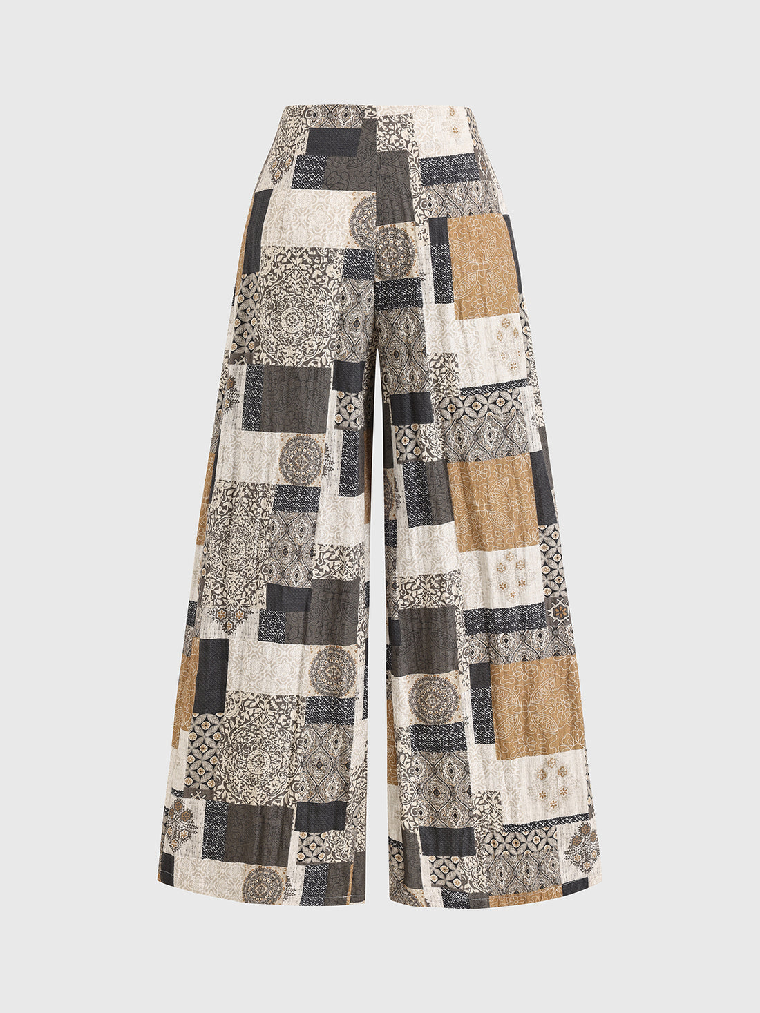 Brick Lane Wide-leg Patchwork Graphic Pants - Multi
