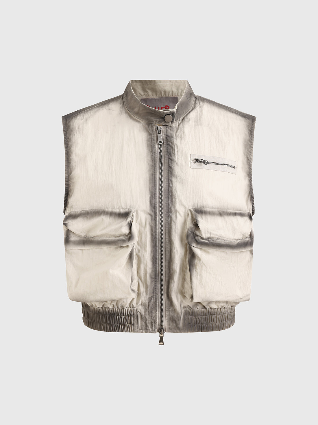 Brick Lane Baggy Contrast Color Utility Vest - Apricot