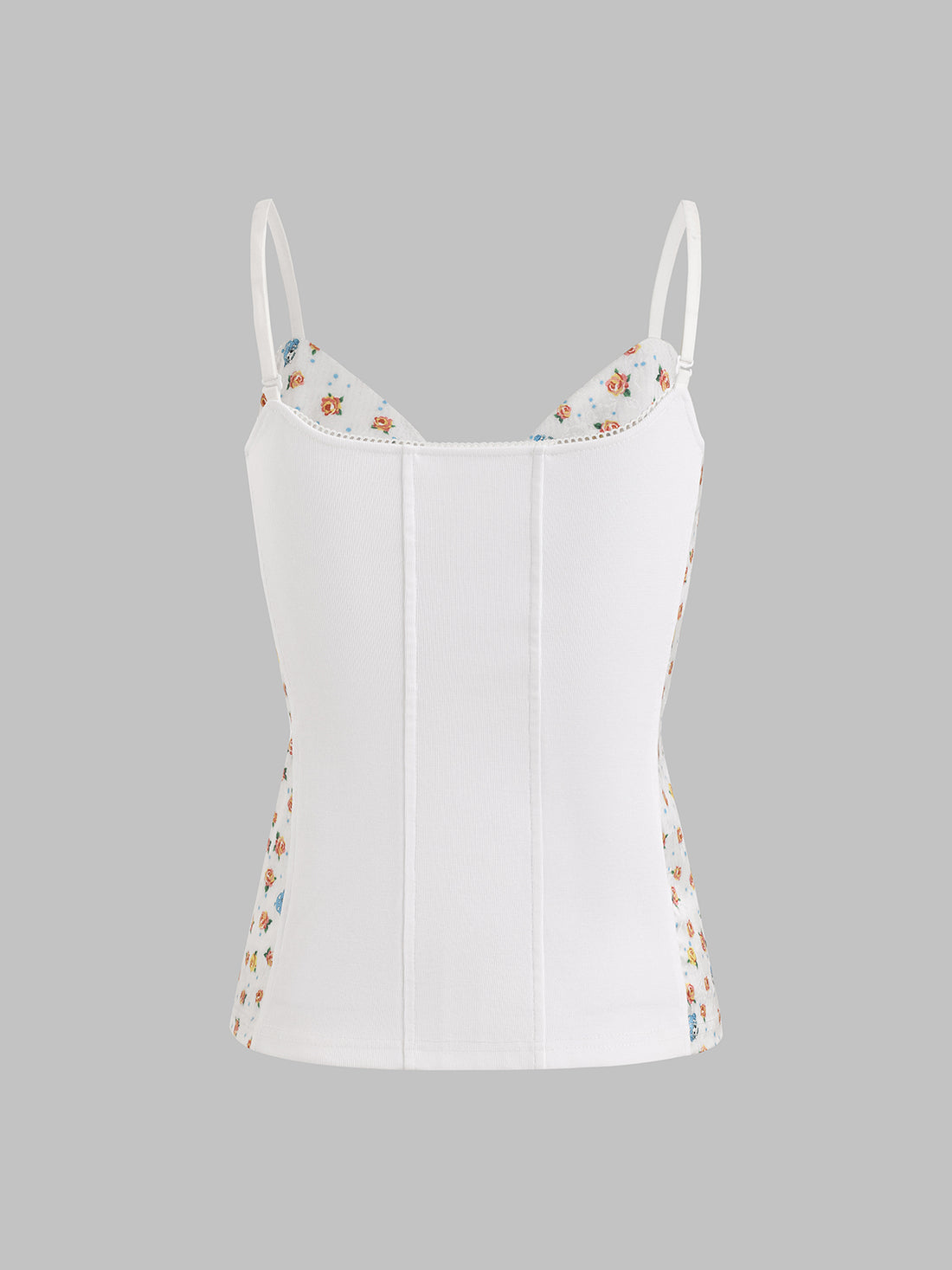 Brick Lane Skimming Floral Print Cami Top - Apricot