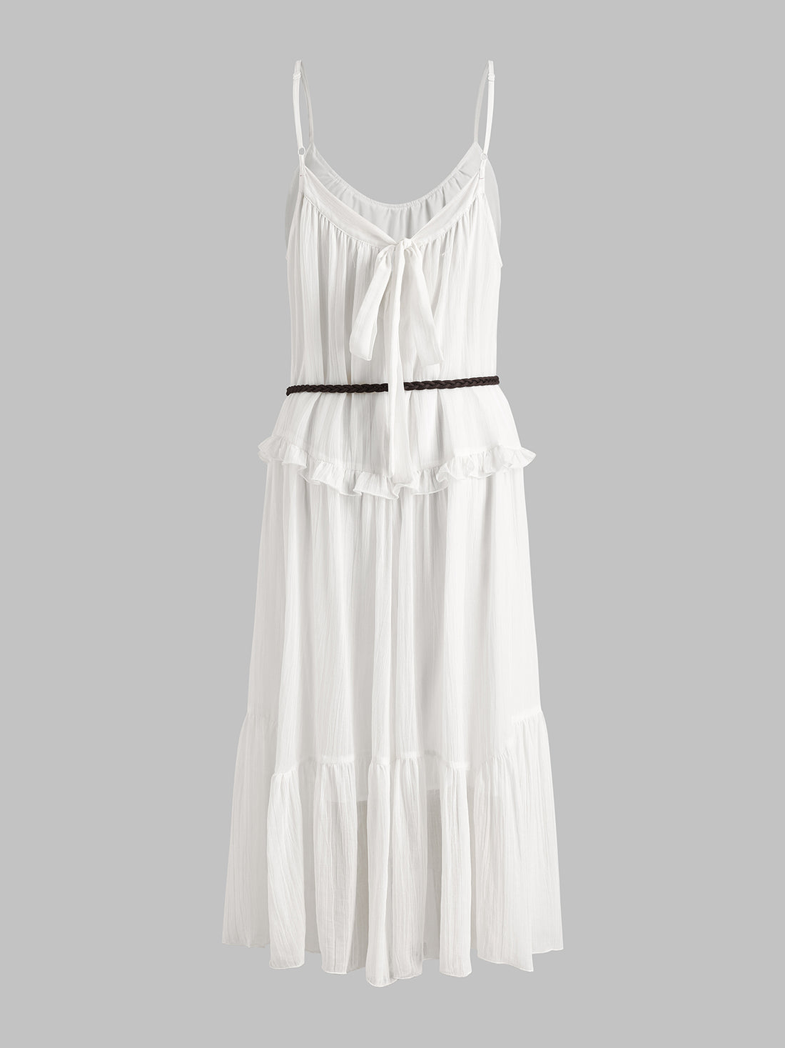 Dolled Office Tie-waist Draped Cami Maxi Dress - White