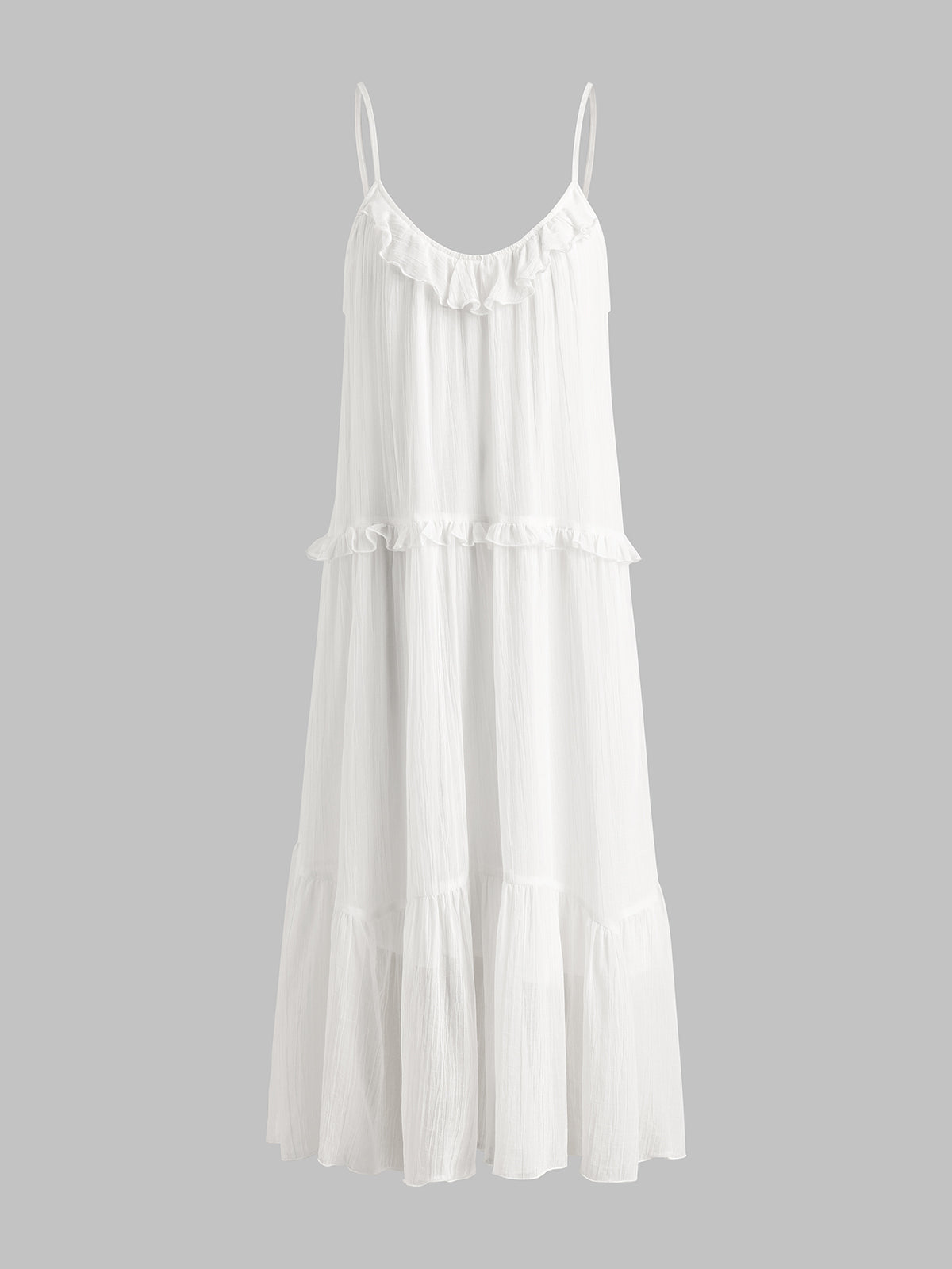Dolled Office Tie-waist Draped Cami Maxi Dress - White