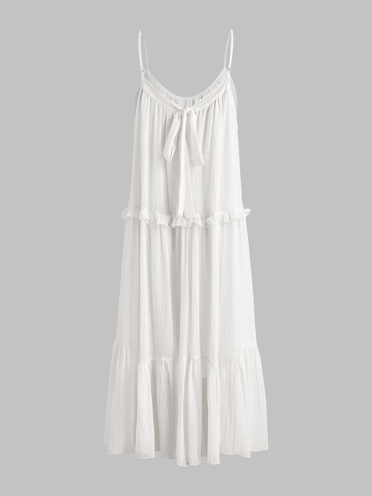 Dolled Office Tie-waist Draped Cami Maxi Dress - White