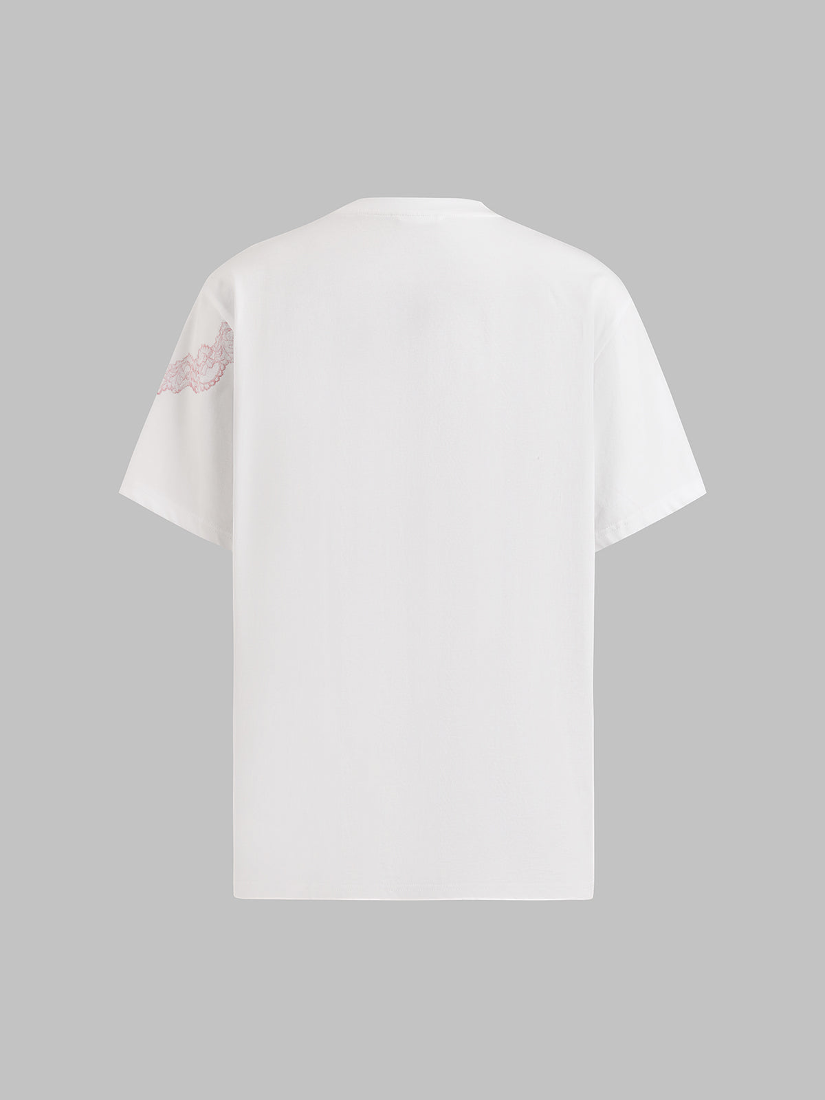 Brick Lane Baggy Butterfly Illustration Print Tee - White