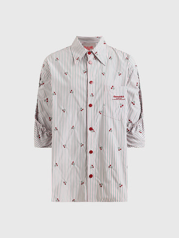 Brick Lane Baggy Abstract Stripe Graphic Shirt - Multi