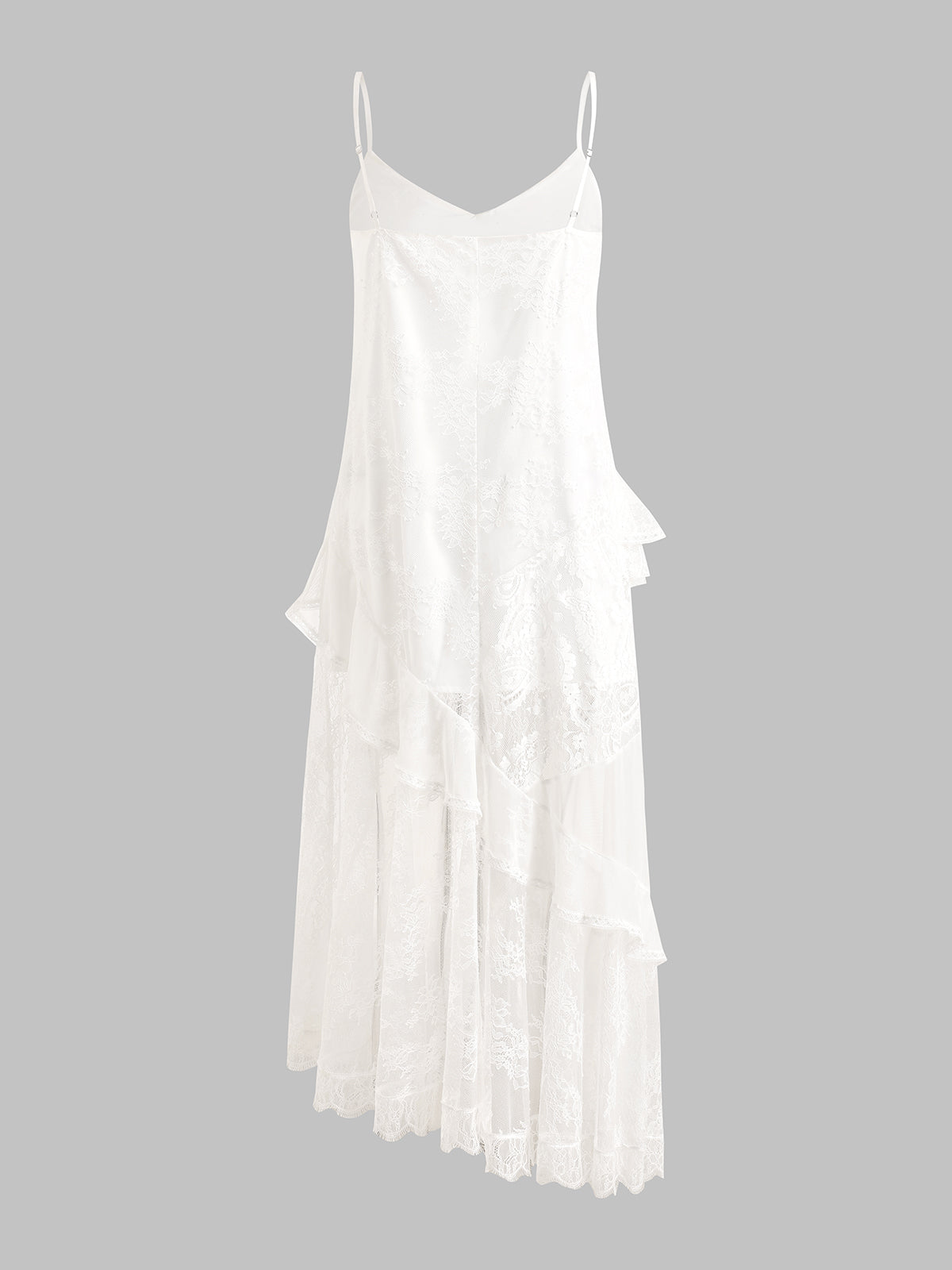 Dolled Office Lace Patchwork Flowy Maxi Dress - White