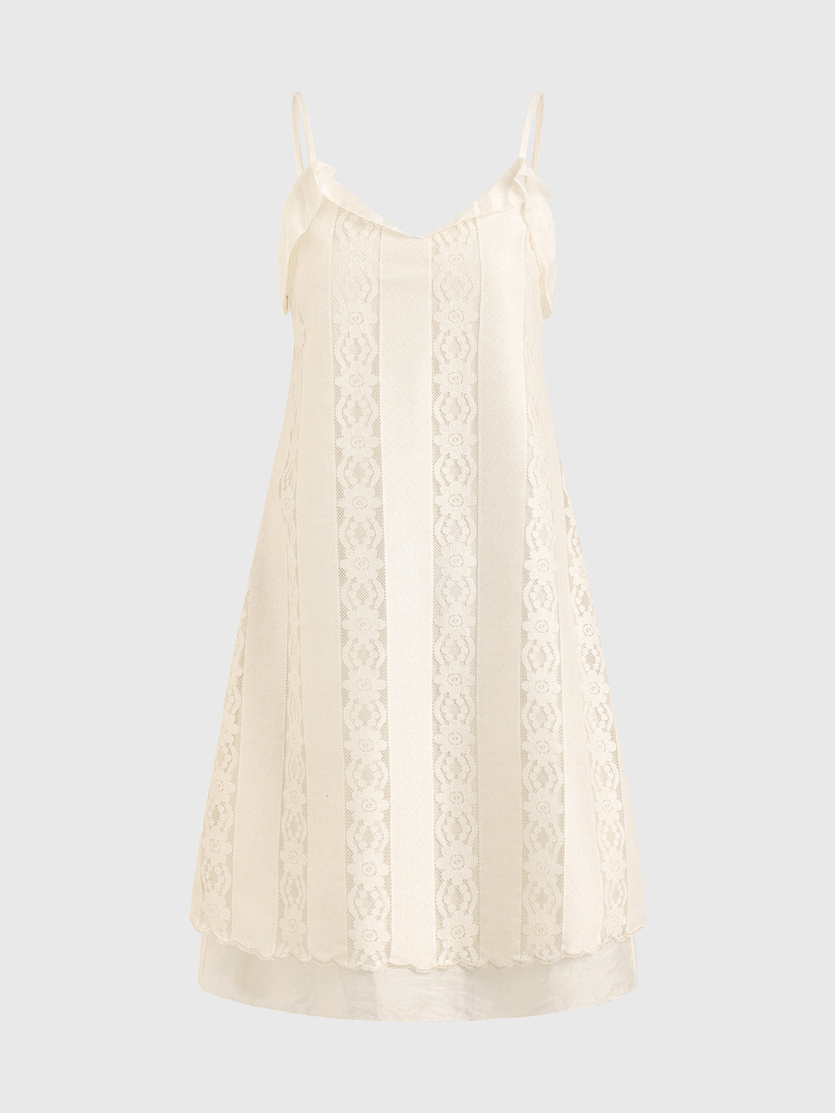 Dolled Office Lace Detailed Cami Maxi Dress - Cream