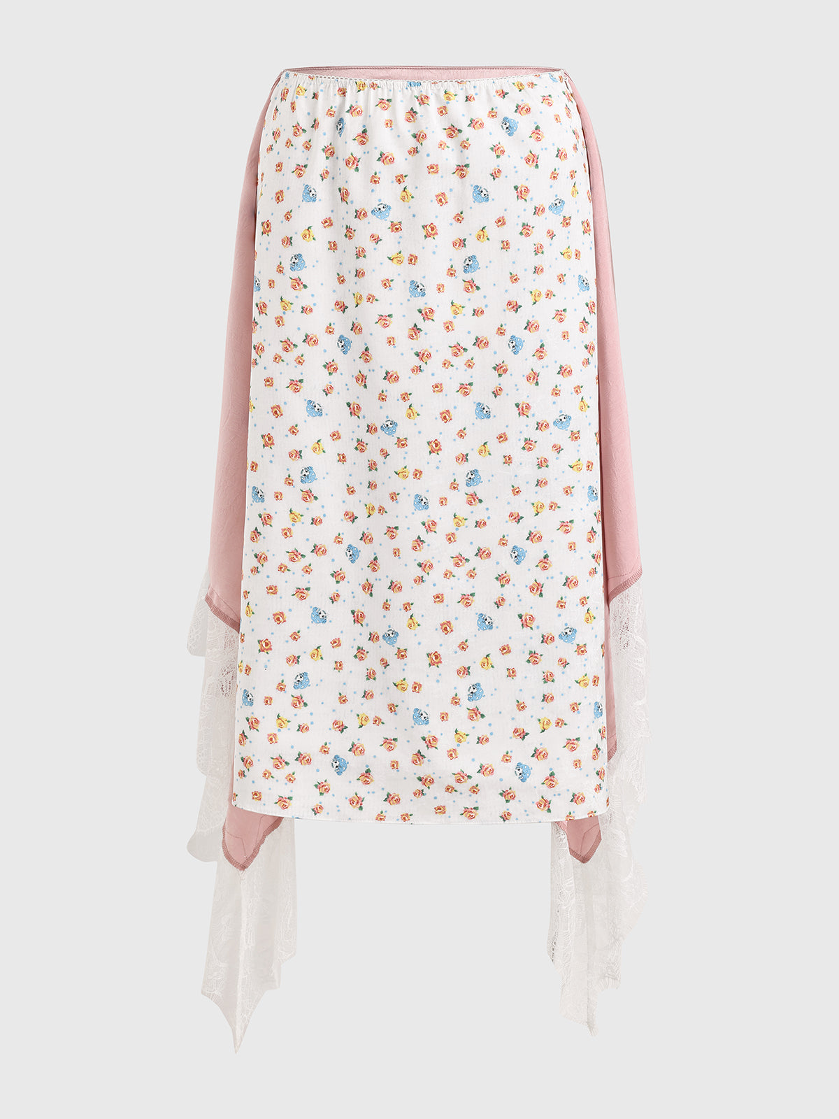 Brick Lane Lace Detailed Deconstructed Skirt - Pink