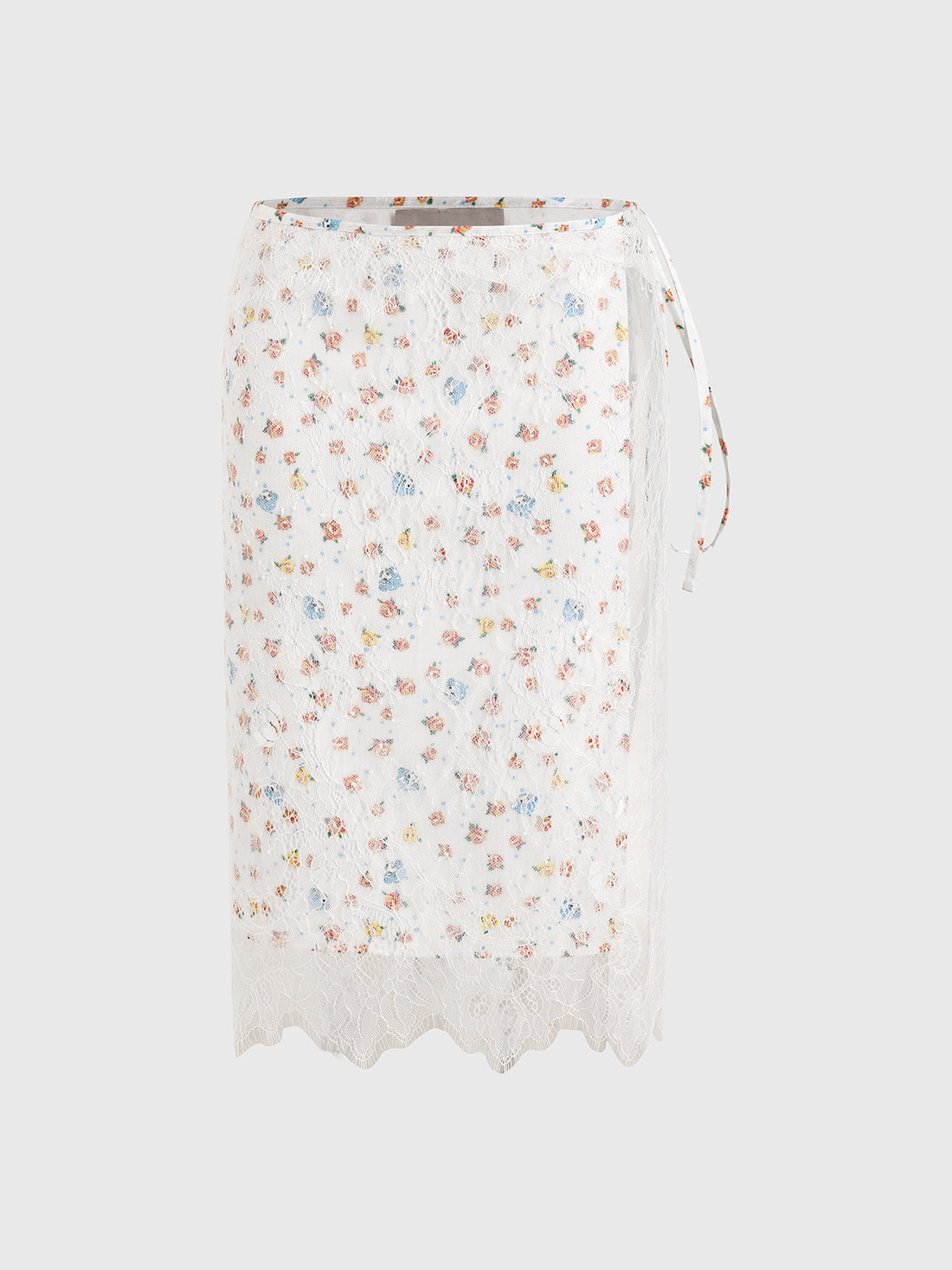 Brick Lane Lace Detailed Deconstructed Skirt - Apricot